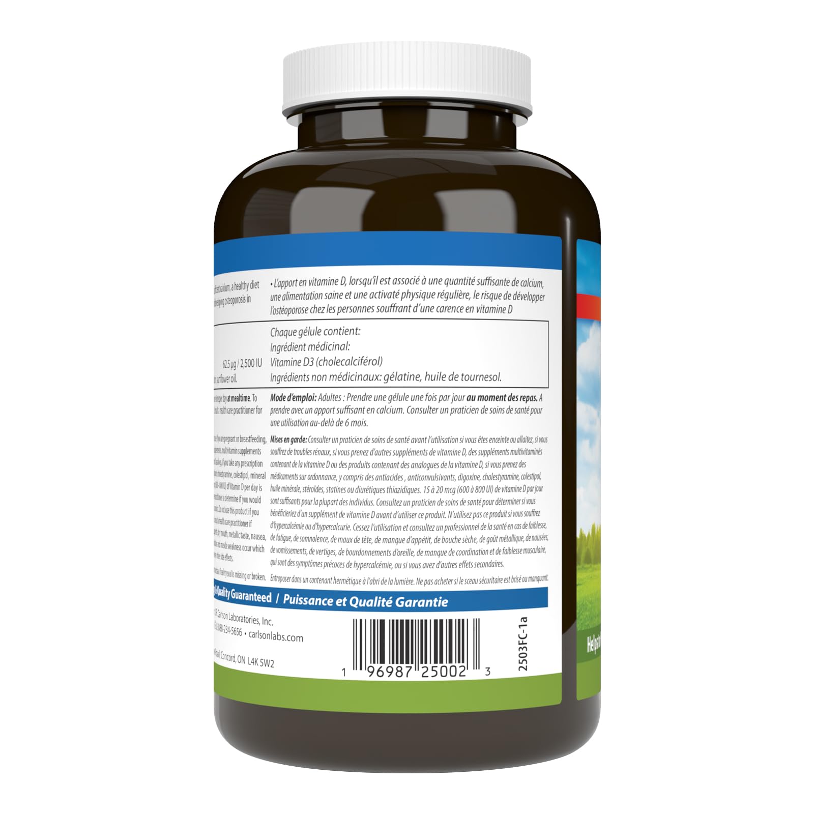 Carlson - Vitamin D3, 2500 IU (62.5 mcg), Cholecalciferol, Vitamin D Supplements, Vitamin D3 Soft Gels
