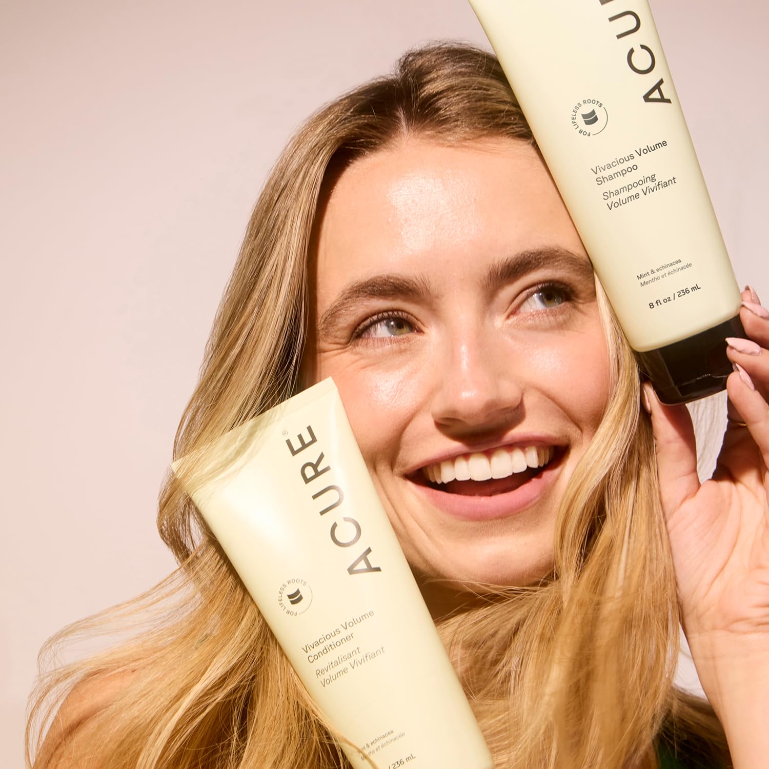 Acure Vivacious Volume Shampoo and Conditioner Set - Thickening & Volumizing Hair Care for Thick, Full Locks, Boost for Thin, Fine Hair, Sulfate Free, Paraben Free, Vegan