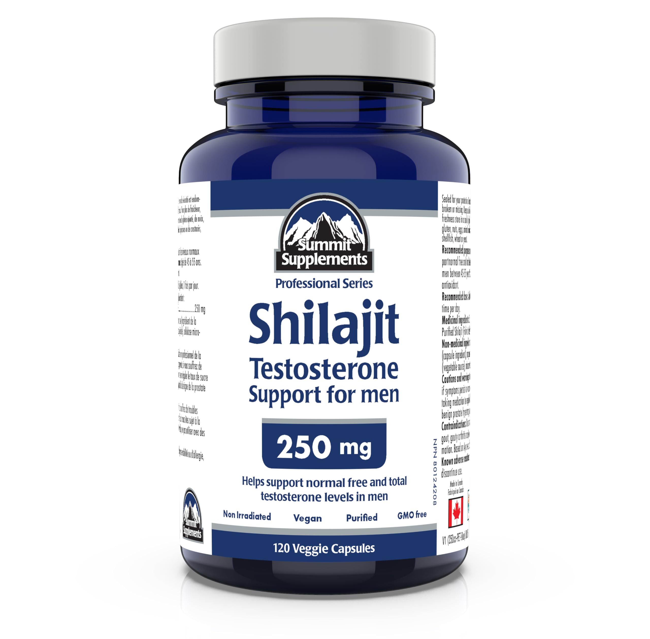 Summit Supplements Shilajit 250mg, 120 Gélules Végétales, 60 Jours d'Approvisionnement, Purifié avec 50% d'Acide Fulvique, Soutient l'Énergie, l'Endurance et l'Absorption des Nutriments
