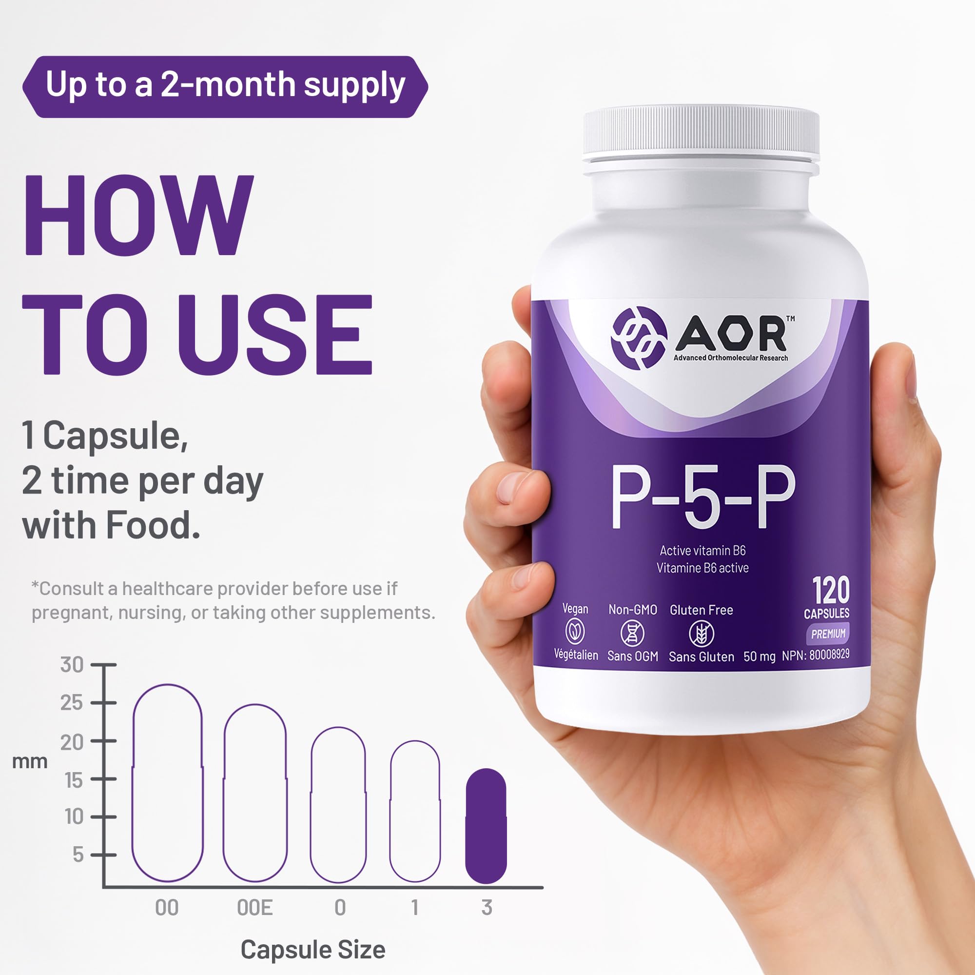AOR P5P Complément de Vitamine B6 50 mg