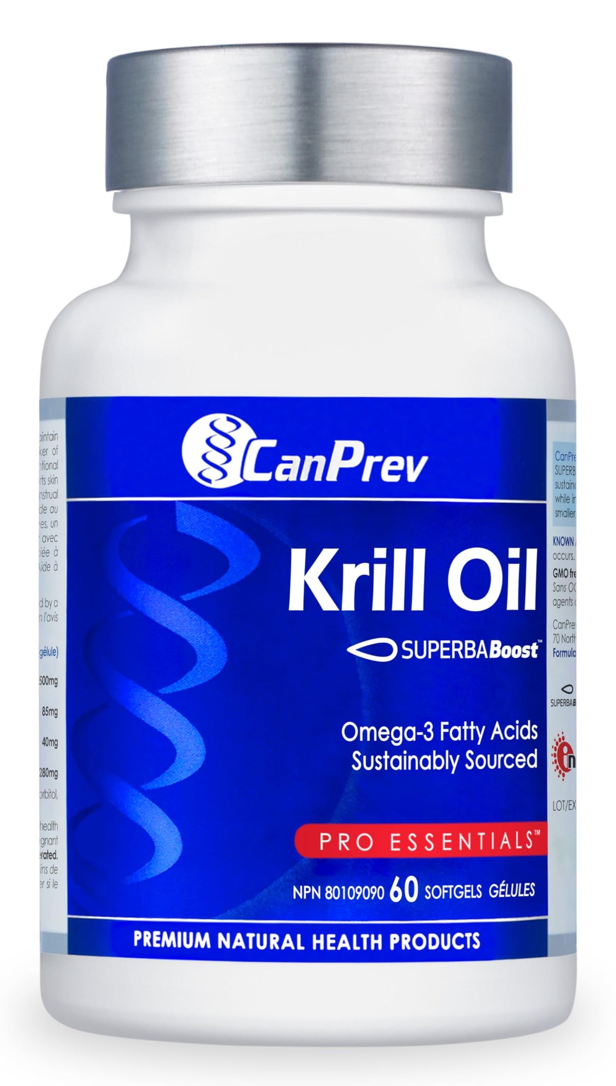 CanPrev Krill Oil Omega 3 Softgels, Fish Free, 500mg Krill Oil, 60 Softgels