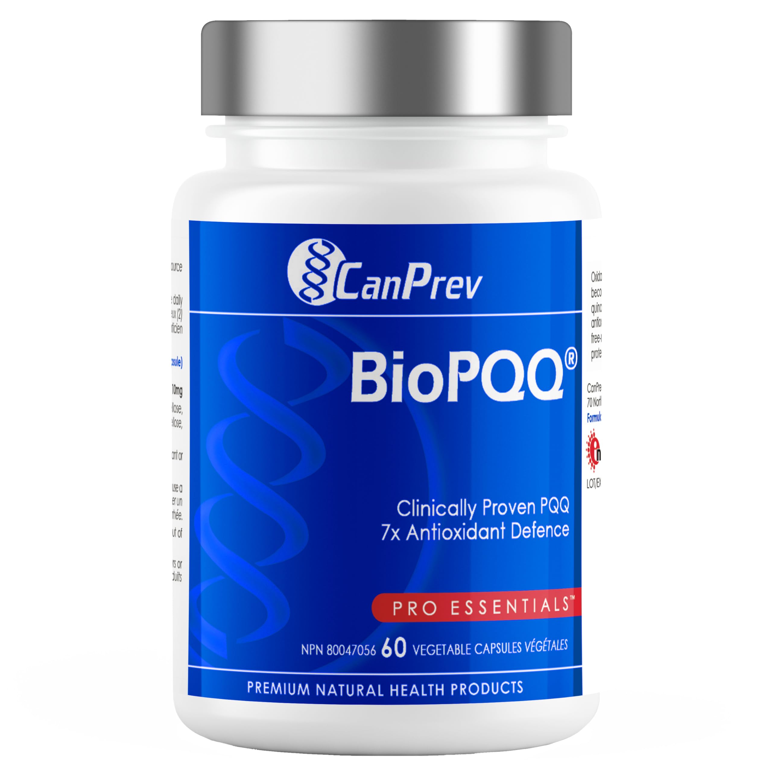 CanPrev - BioPQQ Supplement, 60 Capsules 30-Day Supply - PQQ Pyrroloquinoline Quinone for Memory Support, Heart Health, Healthy Aging and Cognitive Health - Antioxidant Supplement - Vegan and Non-GMO