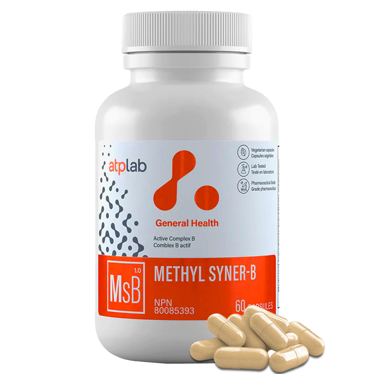 atplab Methyl Syner-B Vitamin B Complex, Methylated B Complex, 60 Capsules