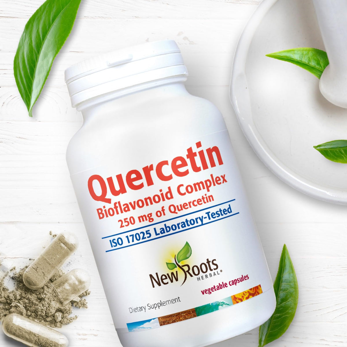 New Roots Herbal Quercetin Complex Capsules, Bromelain, 250mg, 90 Capsules