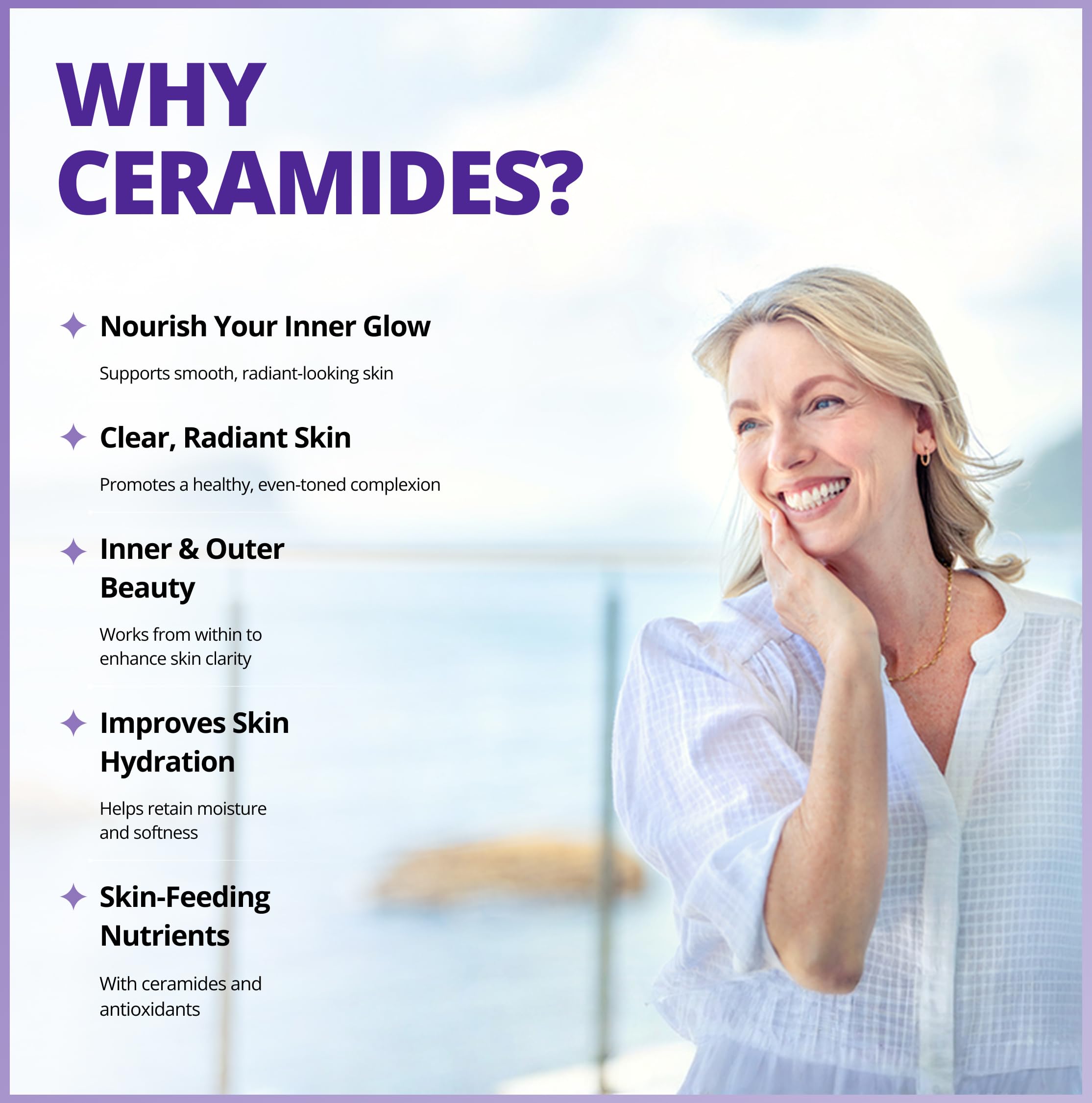 CanPrev Belle Peau Beauté, 30 gélules végétaliennes, Cure de 30 jours - Céramides végétaux - Améliore la douceur, réduit les rides et soutient l'hydratation - Soin du visage et complément pour une peau nette