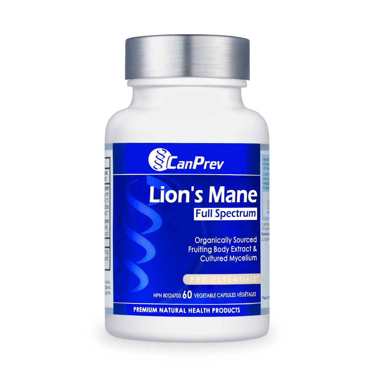 CanPrev Lion's Mane Capsules, Full Spectrum Mushroom Supplement, 60 Caps