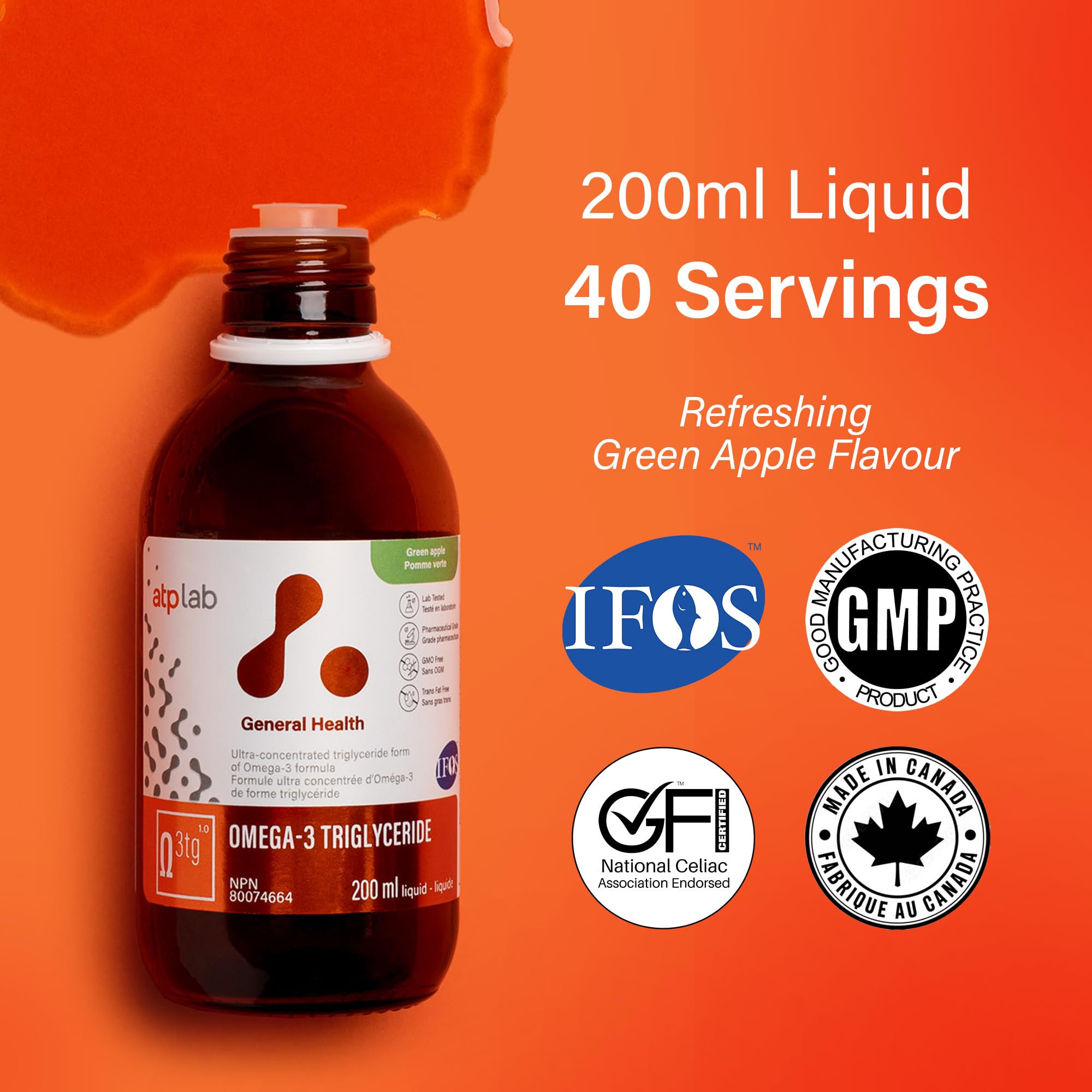 ATPLAB Omega 3 TG liquide, 200 ml