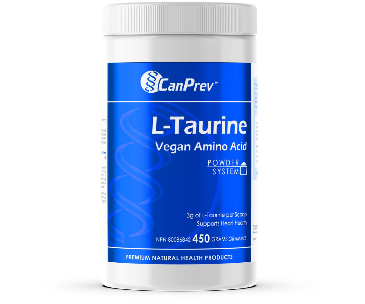 CanPrev L-Taurine Amino Acid Powder, Fermented, Vegan, 3 g per Scoop, 450 g