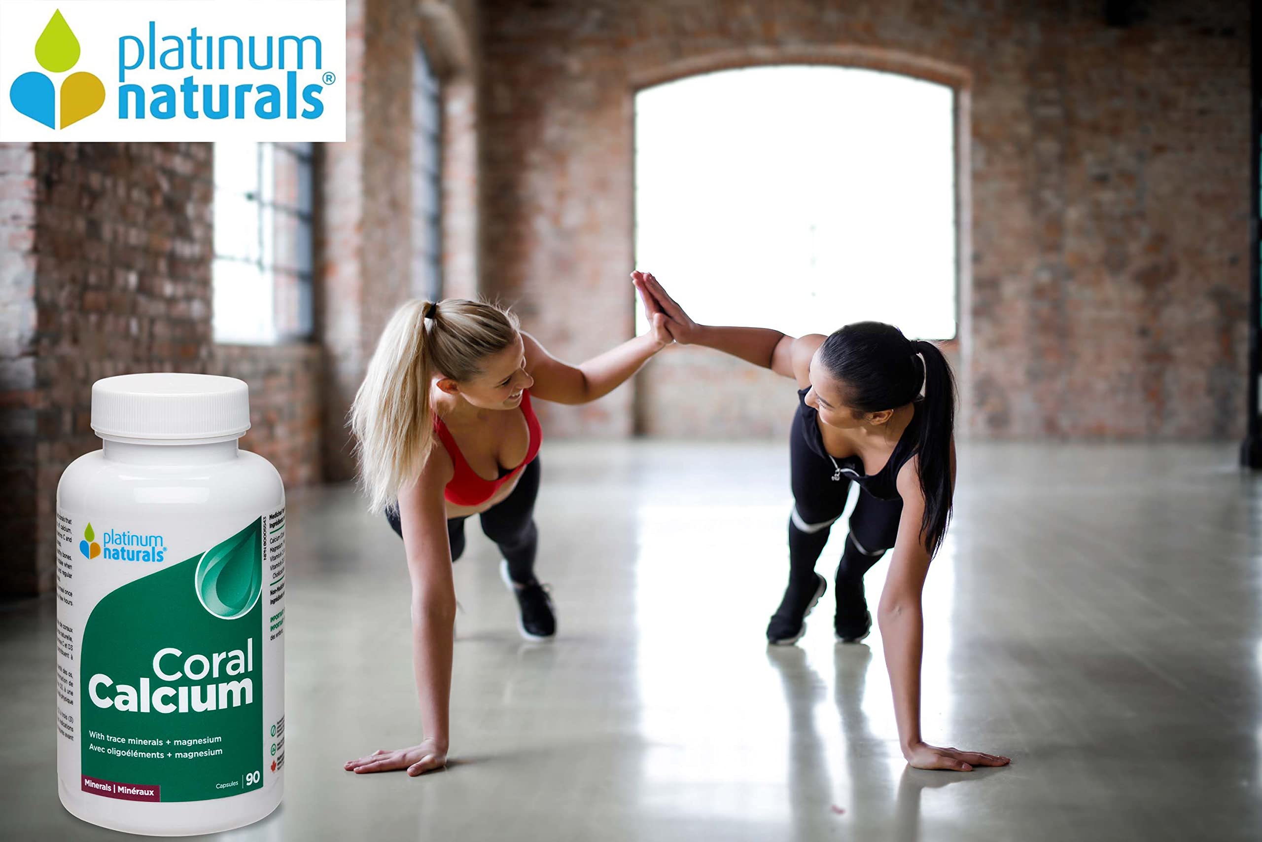 Platinum Naturals Coral Calcium 90 Capsules - Enhanced with Vitamin D3 for Absorption, Premium Calcium Magnesium Supplement With Trace Minerals, Supports Bone Health & Mineral Balance, Easy-to-Swallow Capsules