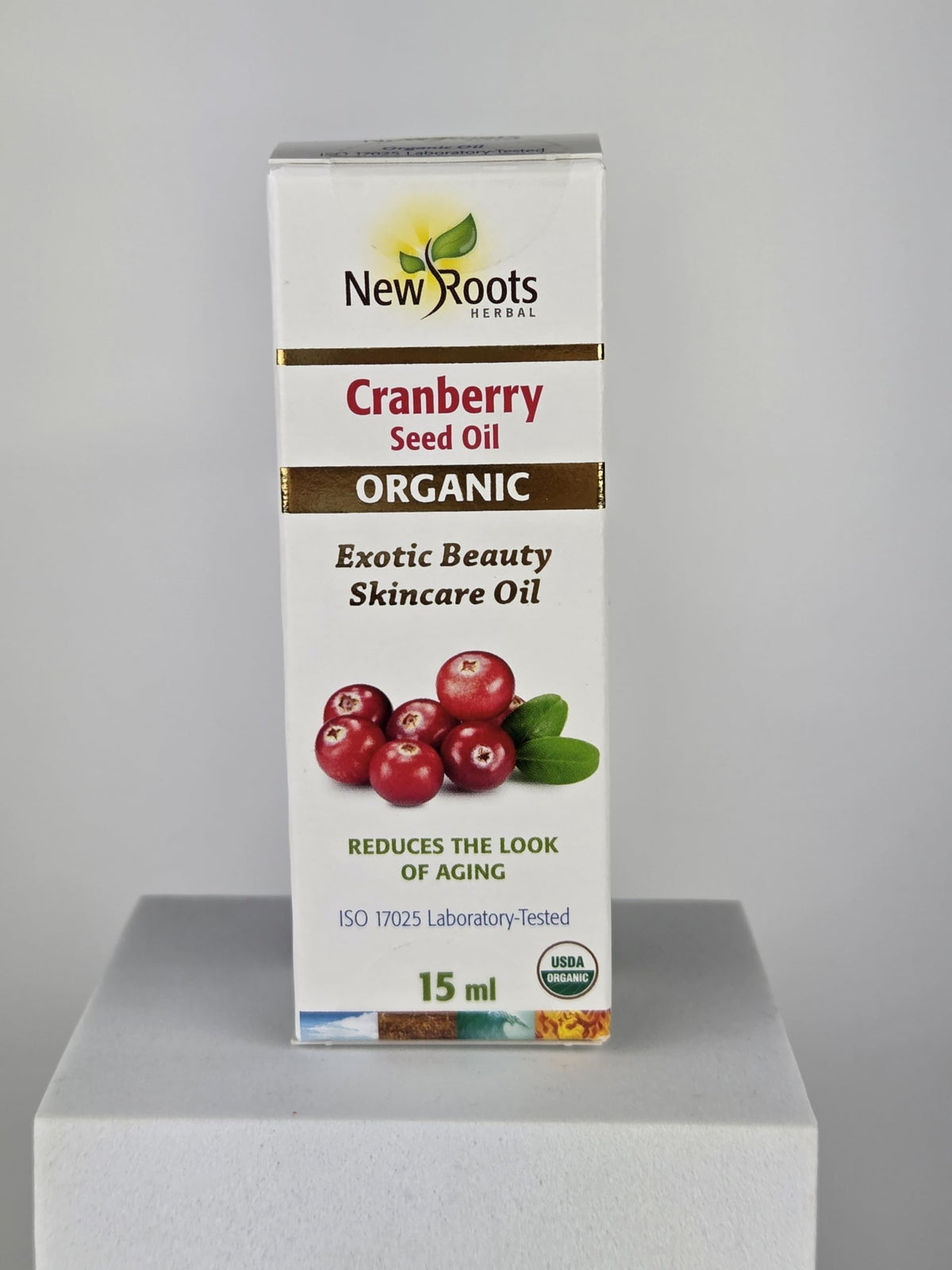 New Roots Herbal Organic Cranberry Seed Oil 15 ml - Exotic Beauty Skincare Oil, Vitamins A, C & E, Rich in Omega-3 for Deep Hydration & Radiant Skin - Promote Youthful Glow, Skin Elasticity & Vitality