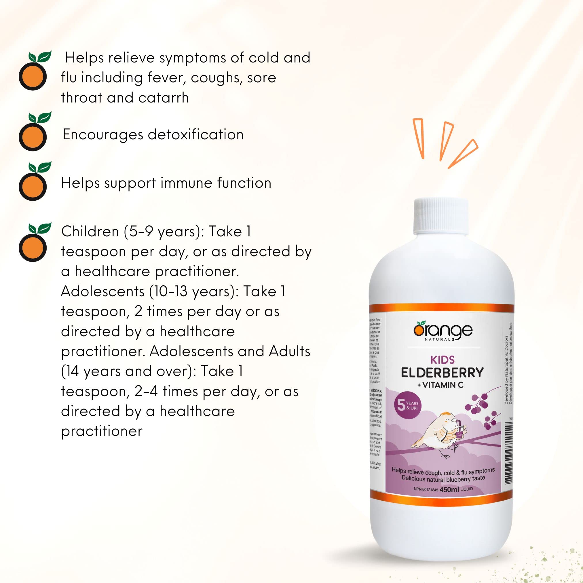 Orange Naturals Kids Vitamin C + Elderberry