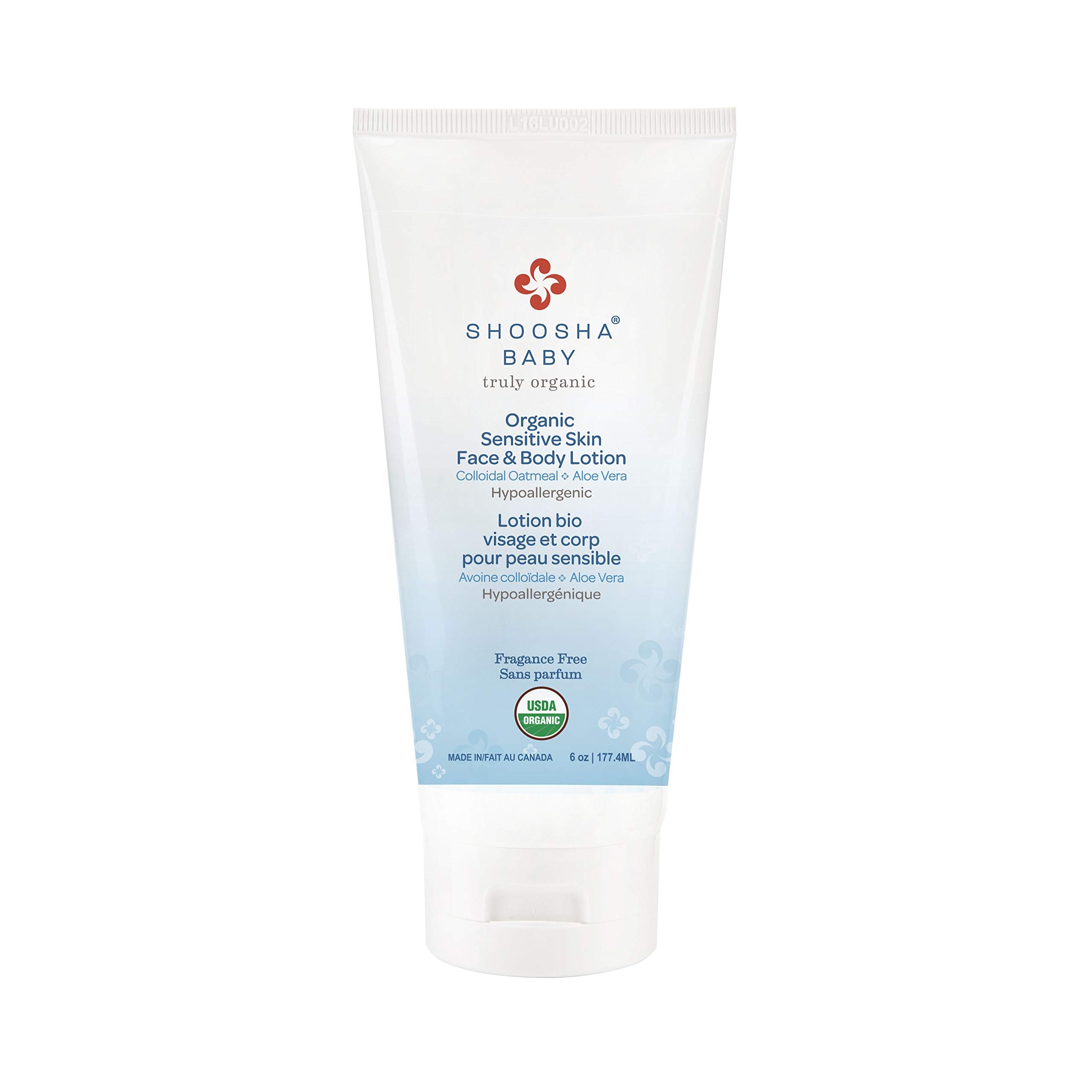 Shoosha Sensitive Skin Organic Face & Body Lotion Fragrance Free 6 Fl Oz