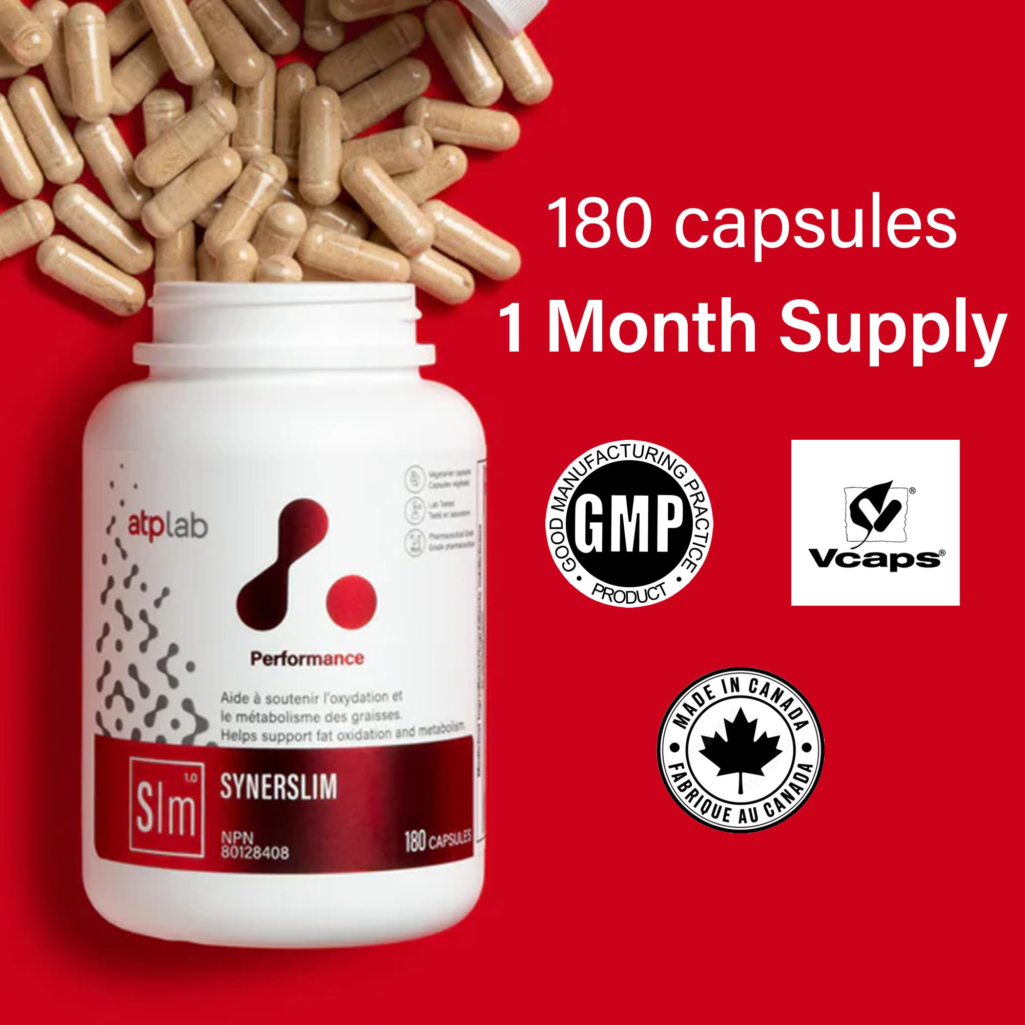 ATP LAB Synerslim, 180 Capsules 30-Day Supply - GMO-Free Thyroid Support Supplement for Women & Men - Enhances Energy Level, Supports Physical Performance & Encourages Balance