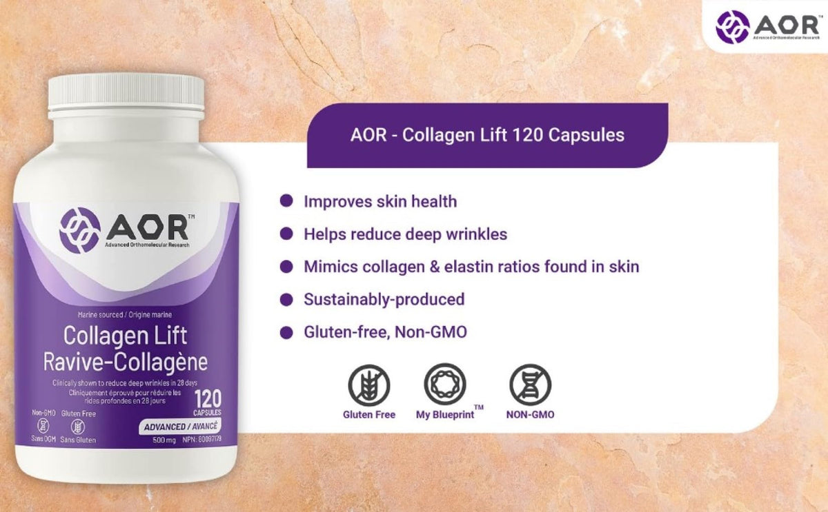 AOR Collagen Lift Hydrolyzed Collagen Capsules, 120 Capsules, 30 Day Supply