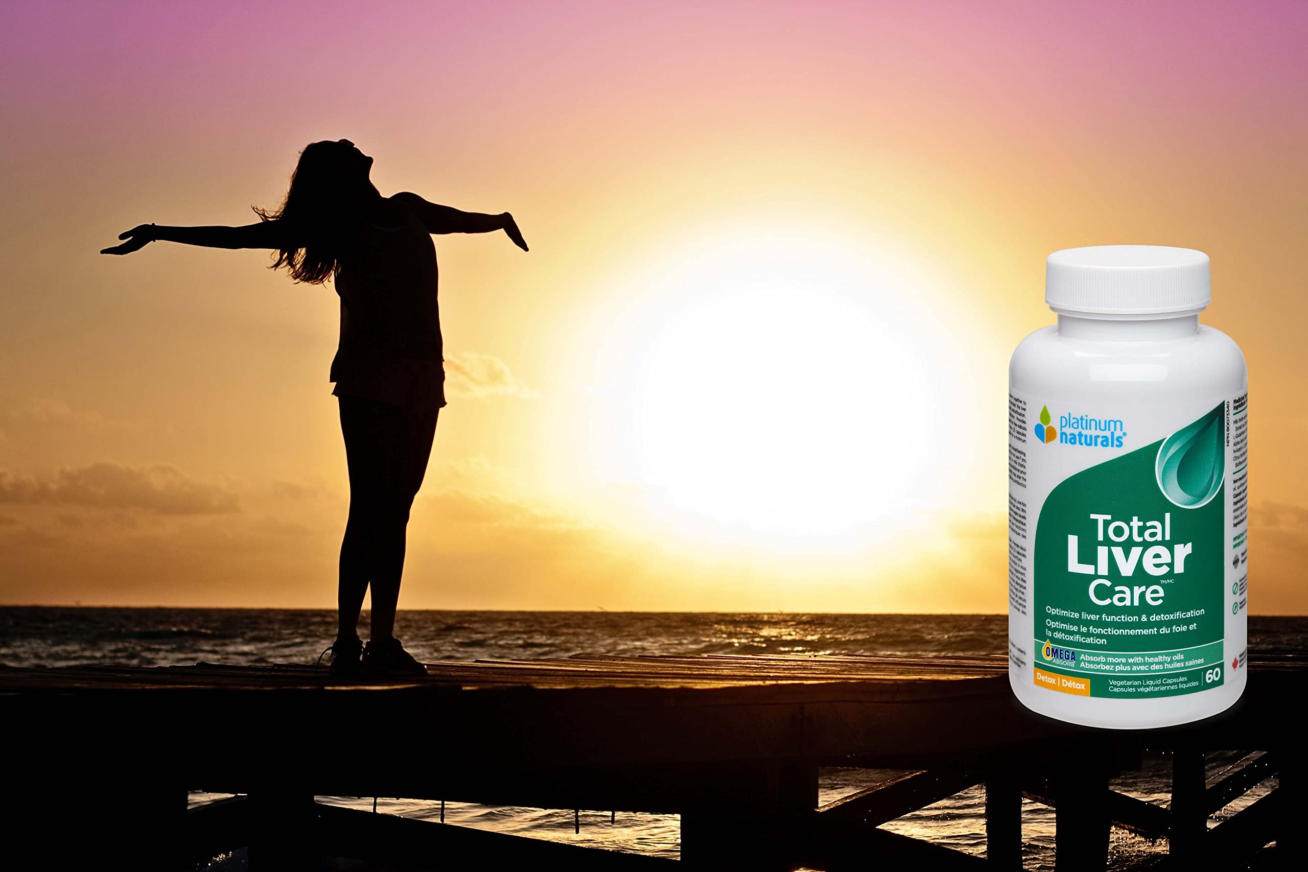 Platinum Naturals Total Liver Care, 60 capsules – Soutien amélioré au Chardon-Marie – Formule avancée pour hommes et femmes – Complément de nettoyage optimal