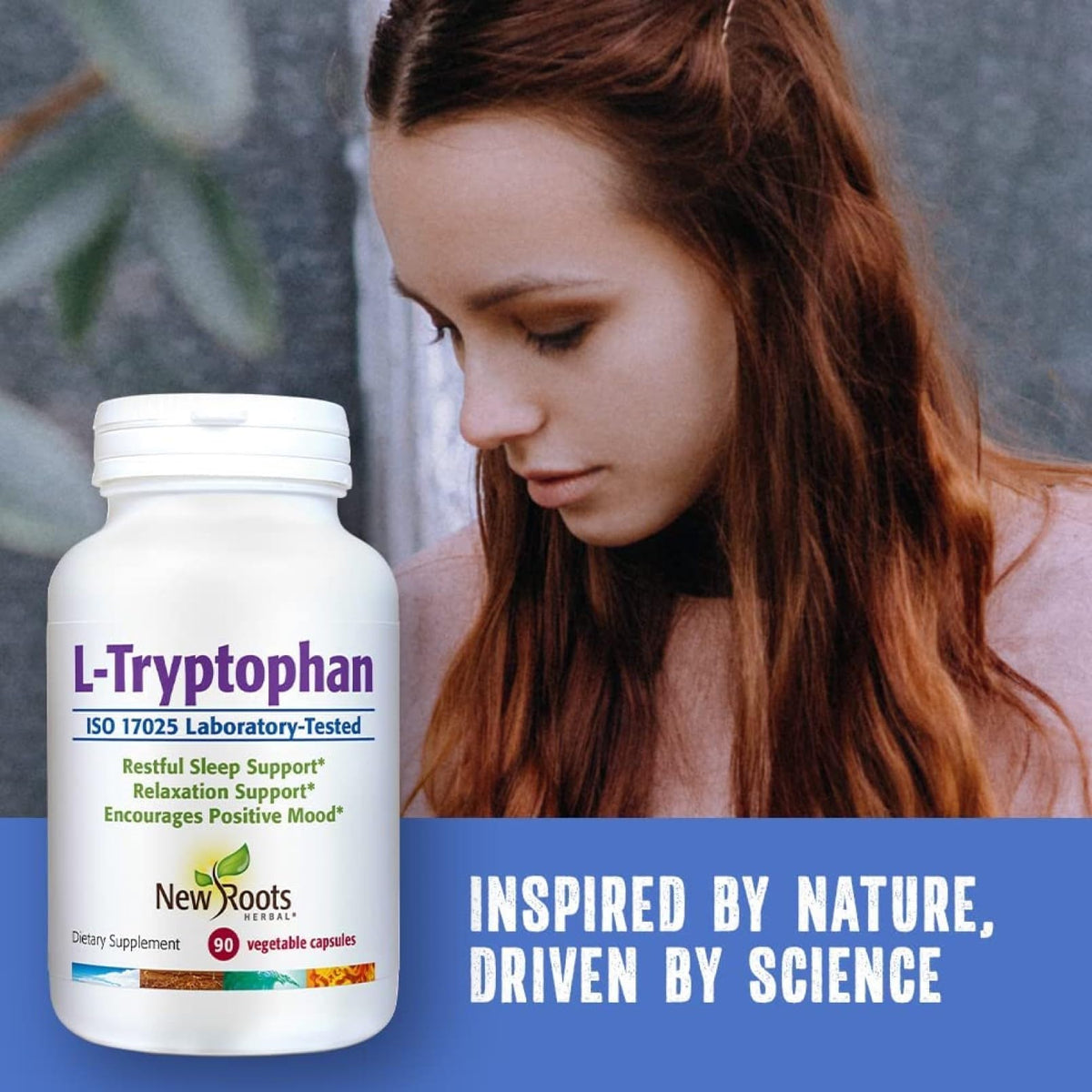New Roots Herbal L-Tryptophan 220 mg Capsules, 90 Pc