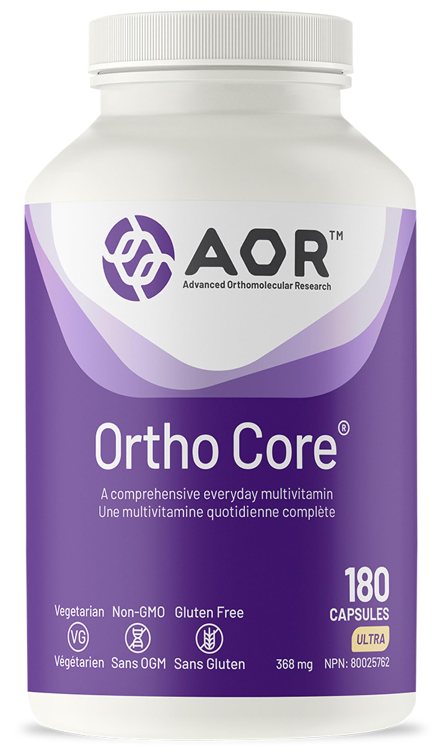 AOR - Ortho Core 368mg 180 Capsules 180-Day Supply - A Comprehensive Everyday Multivitamin Supplement - Non-GMO and Gluten-Free - Multivitamin and Mineral Supplement