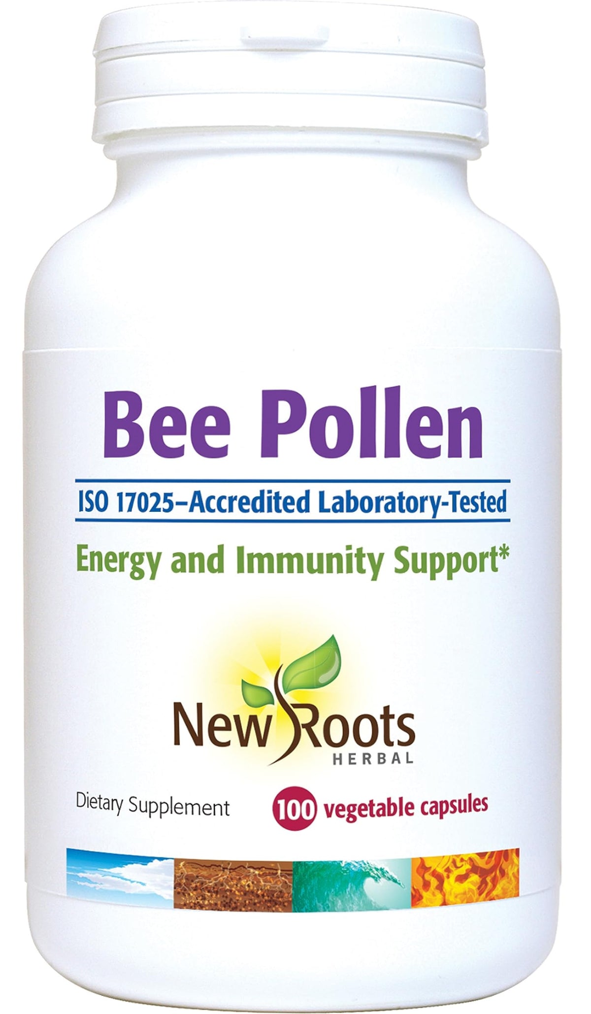 New Roots Herbal Bee Pollen Capsules, 500 mg, 100 Capsules, 50-Day Supply