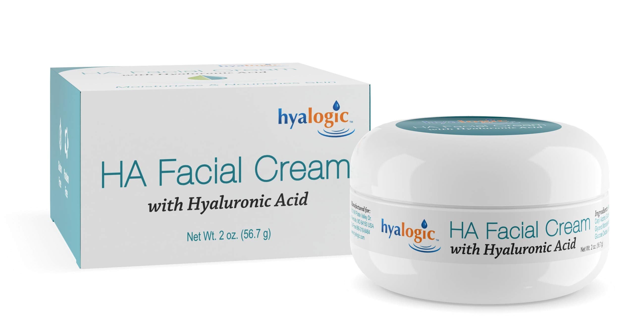 Hyalogic - Crème Faciale Episilk Elite à l'Acide Hyaluronique Pur 56 g - Formule Apaisante, Nourrissante et Hydratante pour la Peau - Sans Gluten, Parabènes, Cruauté Animale et Parfum