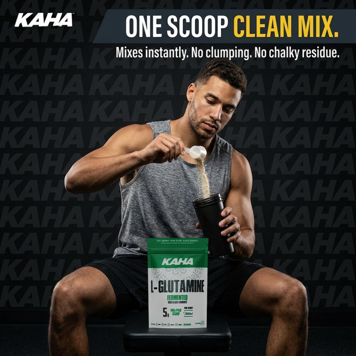 Kaha Nutrition Plant-Based Fermented L-Glutamine Powder 150g, 30 Servings – Pure for Active Recovery, Digestive Support & Healthy Canadian Lifestyles