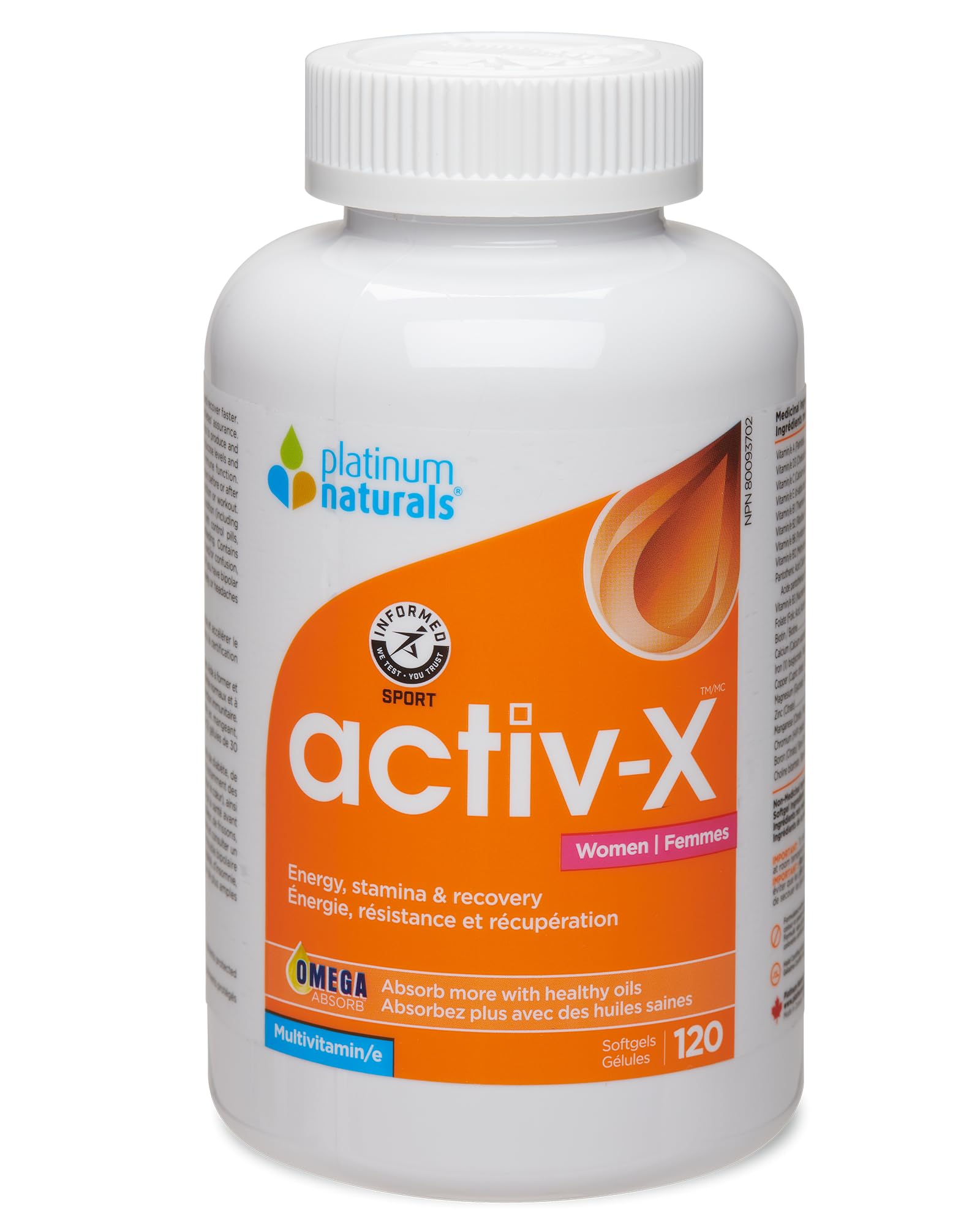 Platinum Naturals - activ-X pour Femmes | Énergie | Endurance | Récupération