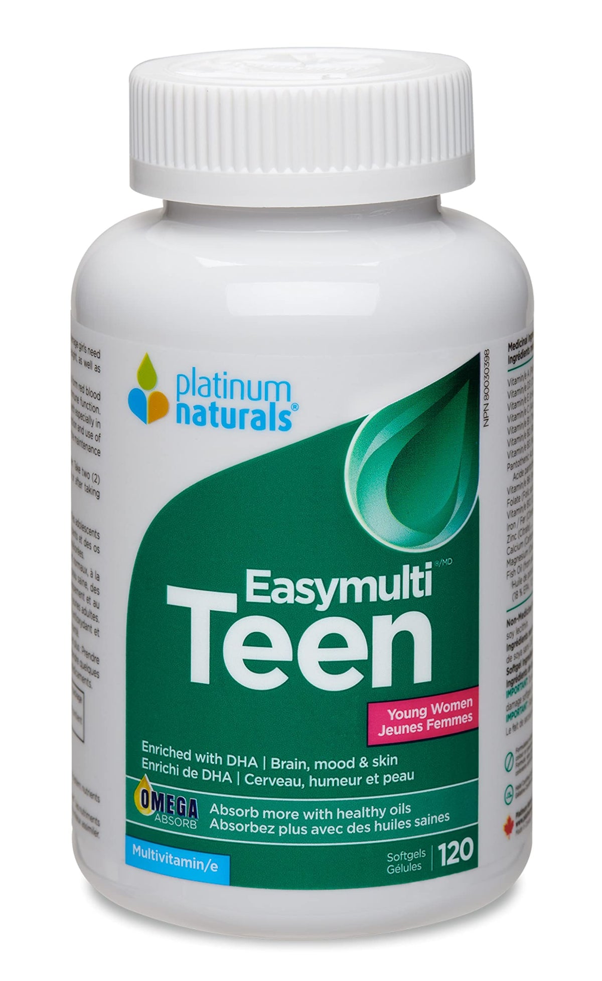 Platinum Naturals - Easymulti Teen for Young Women | DHA | Brain & Skin