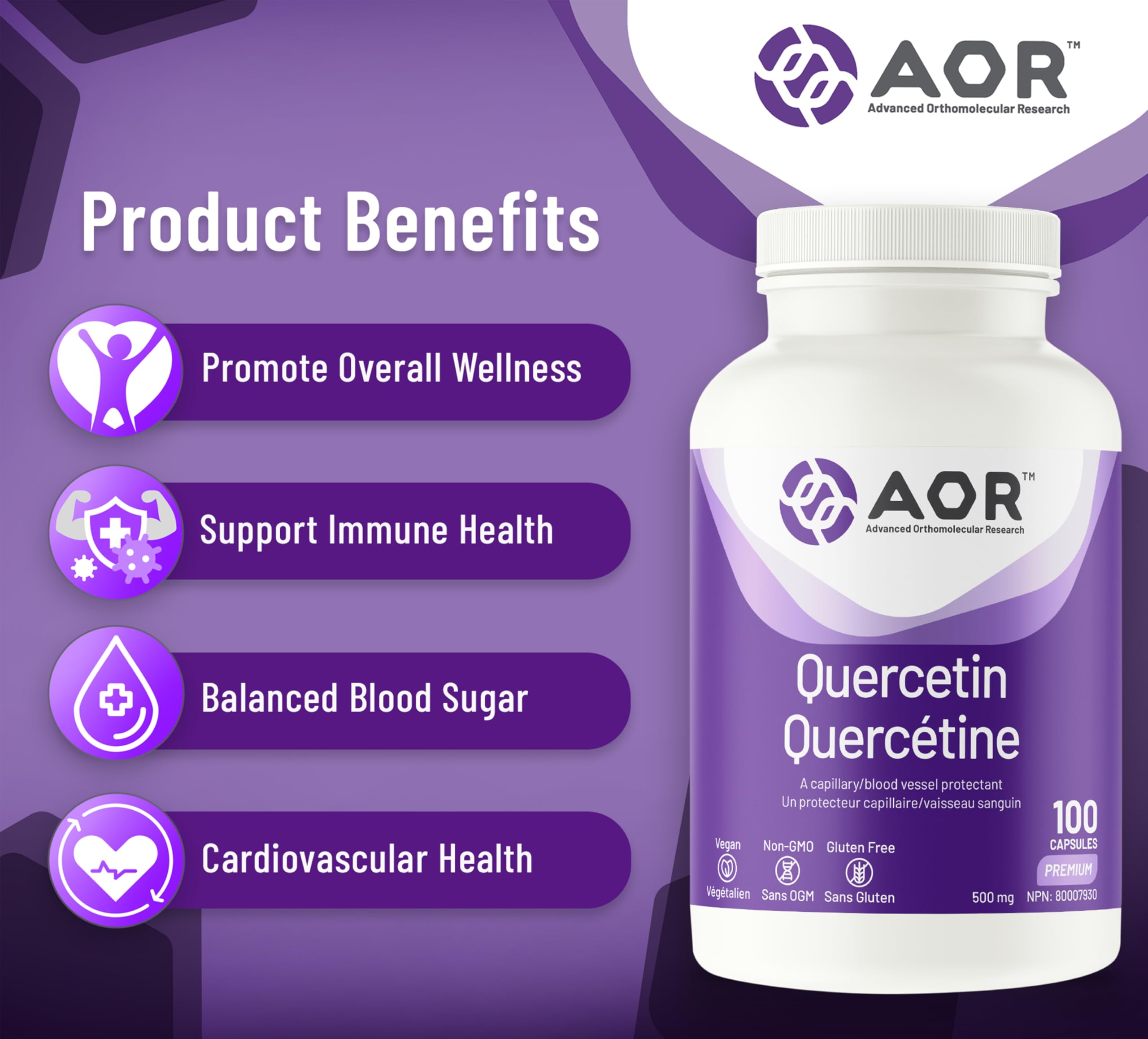 AOR - Quercétine en gélules - Antioxydant naturel et bioflavonoïde