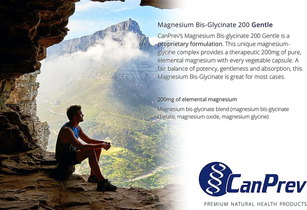 CanPrev Magnesium Bisglycinate 200 mg Capsules, 120 Day Supply