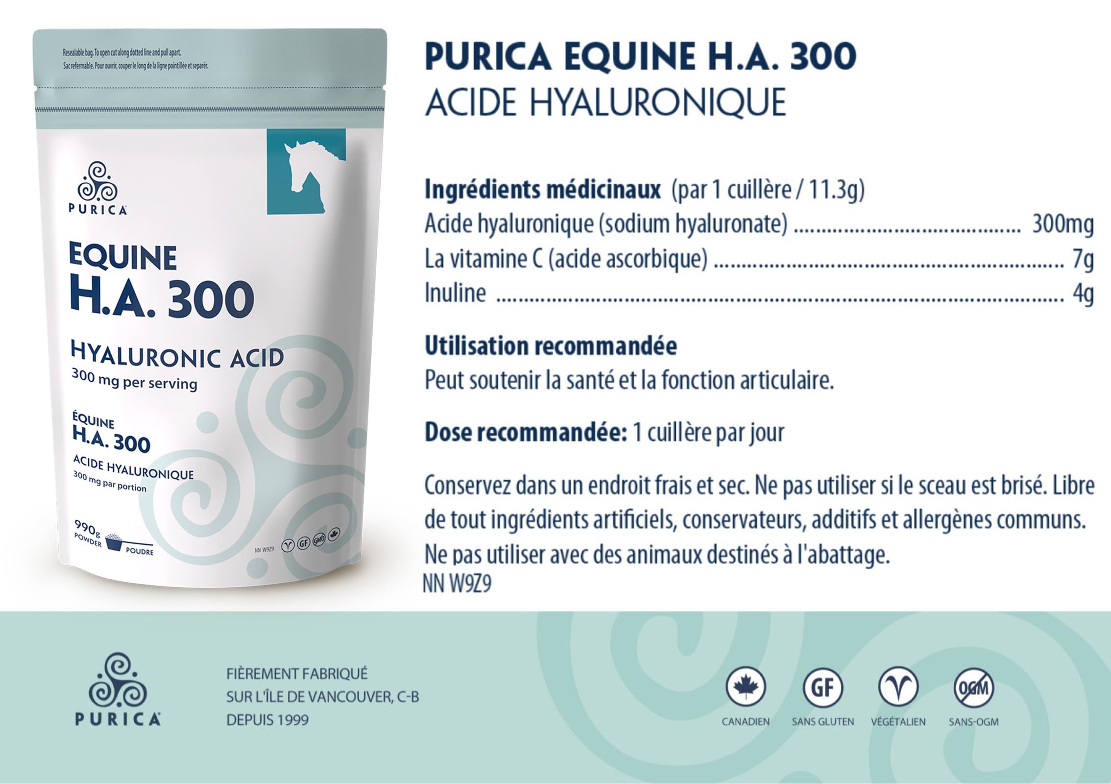 PURICA Equine HA - Horse Joint Supplement with Hyaluronic Acid and Vitamin C - Ideal for Equine Health & Recovery