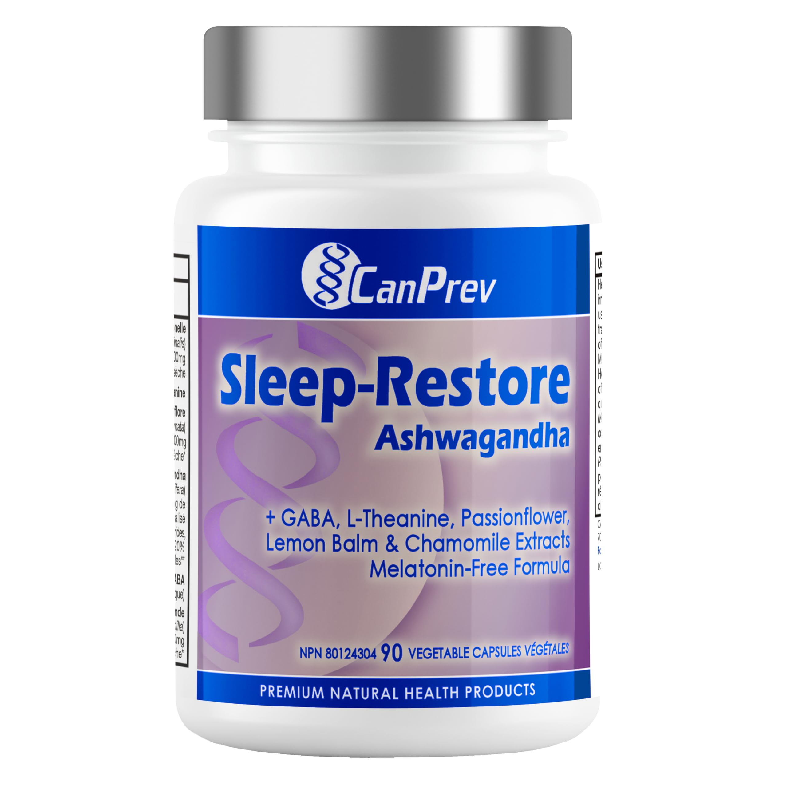 CanPrev Sommeil-Réparateur Ashwagandha Capsules, 90 capsules végétales Approvisionnement de 45 jours - Suppléments d'Ashwagandha pour l'énergie et la concentration, Formule calmante naturelle pour le soir, Favorise la relaxation et des nuits reposantes