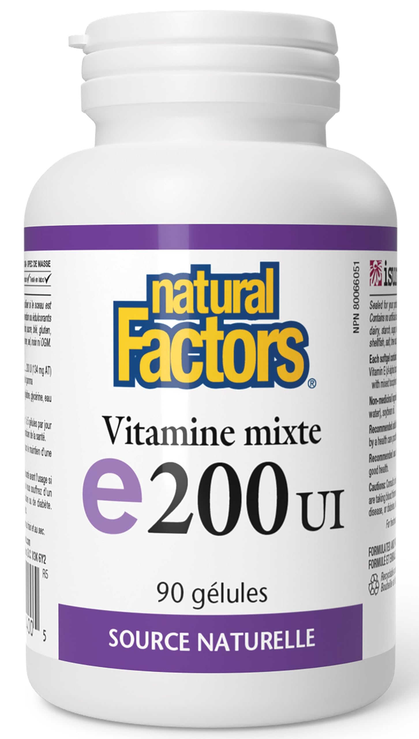 Natural Factors Mixed Vitamin E 200 IU 90 Softgels