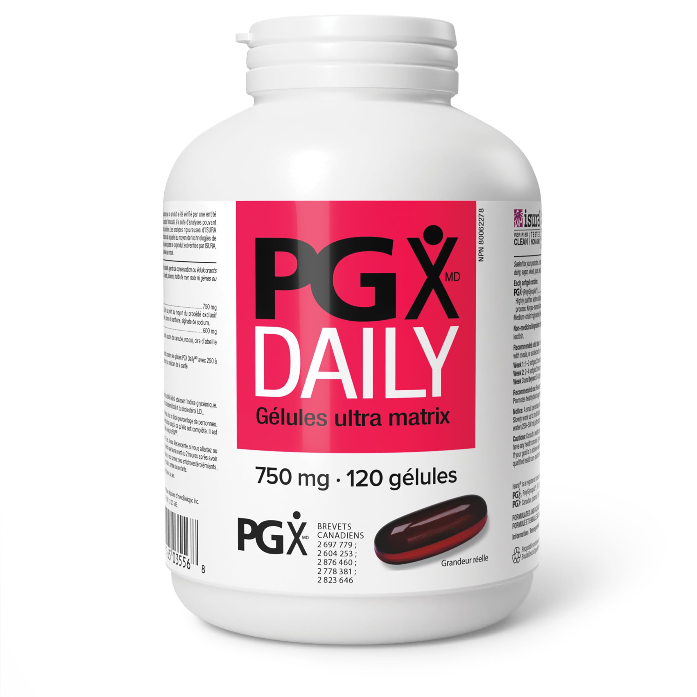Natural Factors PGX Daily Ultra Matrix 750 mg, Soluble Fibre Complex, Reduces Appetite by Promoting a Feeling of Fullness, Fiber Supplements, Gluten-Free, Non-GMO, Proudly Canadian