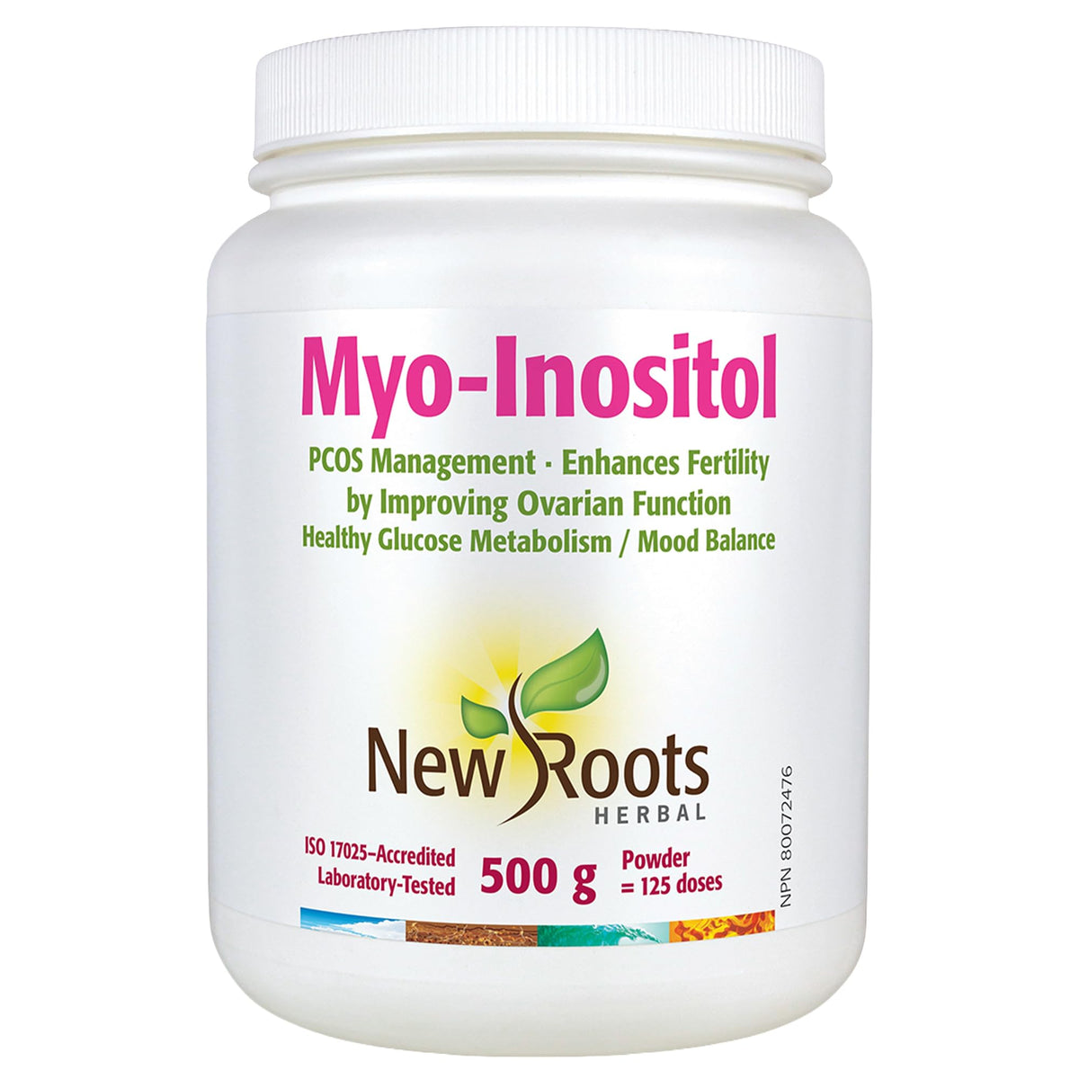 New Roots Herbal Myo Inositol for Women, Cycle Support, 4g per Scoop, 500g