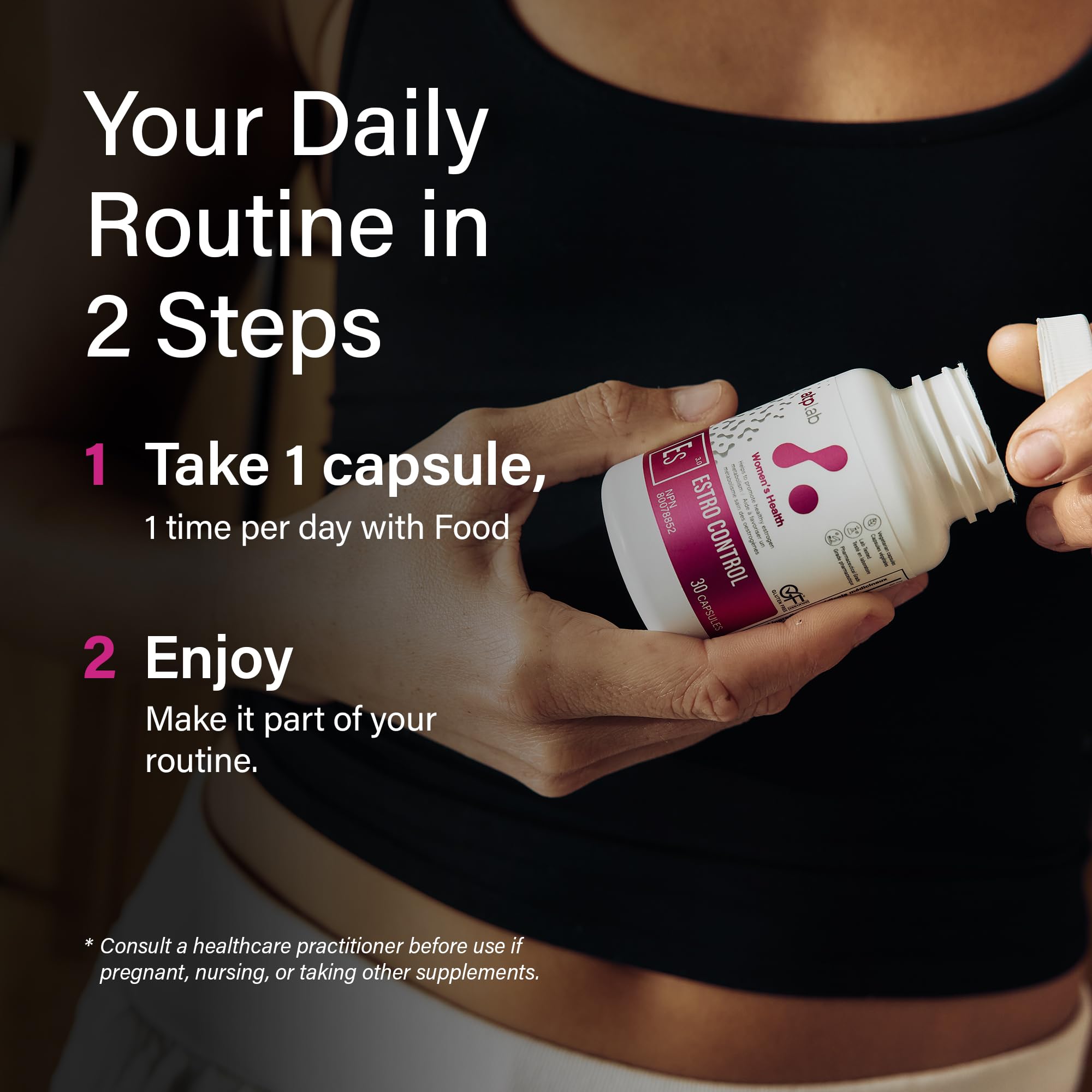 ATP LAB Estro Control 30 Veg Caps 30-Day Supply, Features DIM, Turmeric Extract & Resveratrol, Daily Supplement for Women, Supports Everyday Wellness, Balance & Comfortable Monthly Routine, Lab Tested