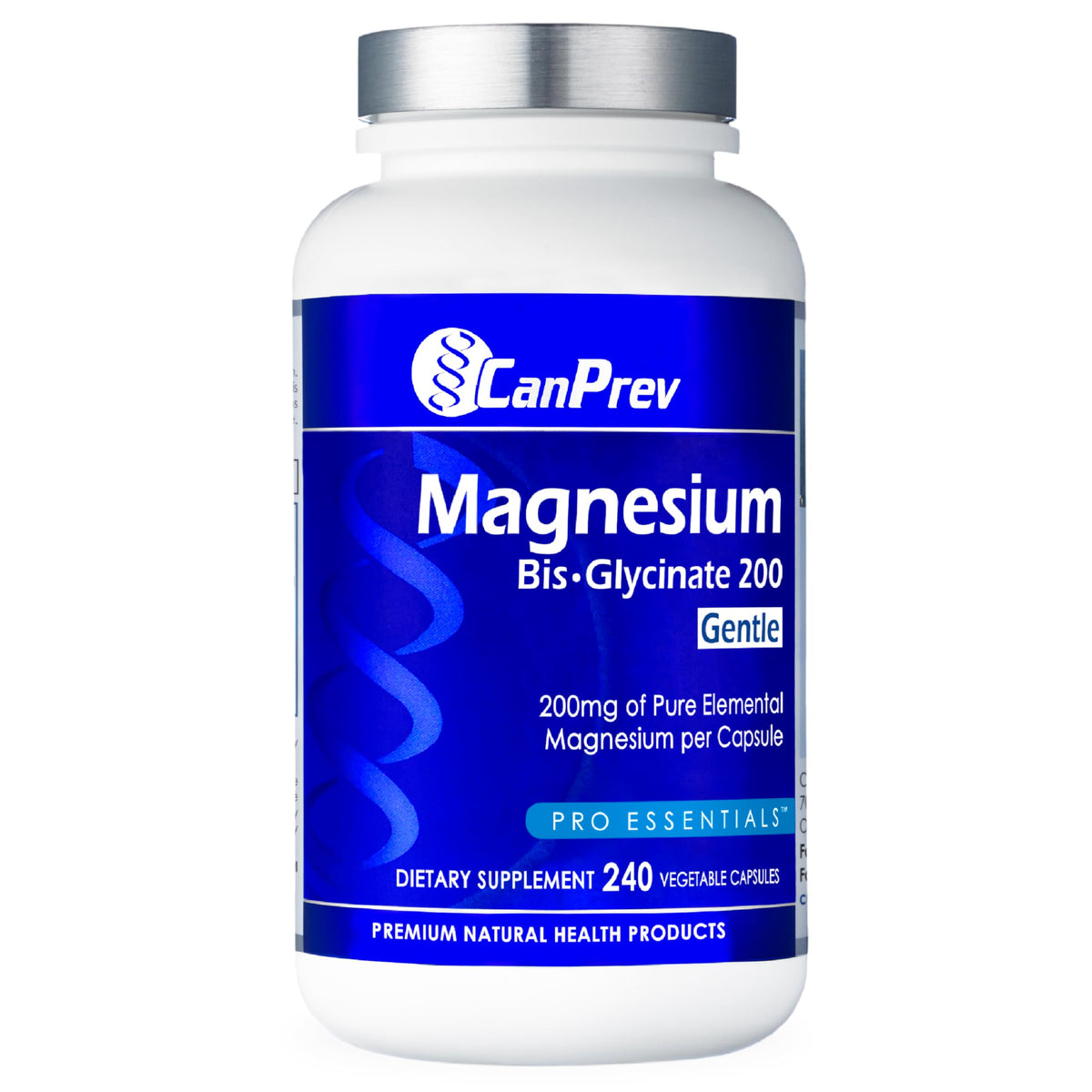 CanPrev Magnesium Bisglycinate Capsules, 200mg, Gluten-Free, 240-Day Supply