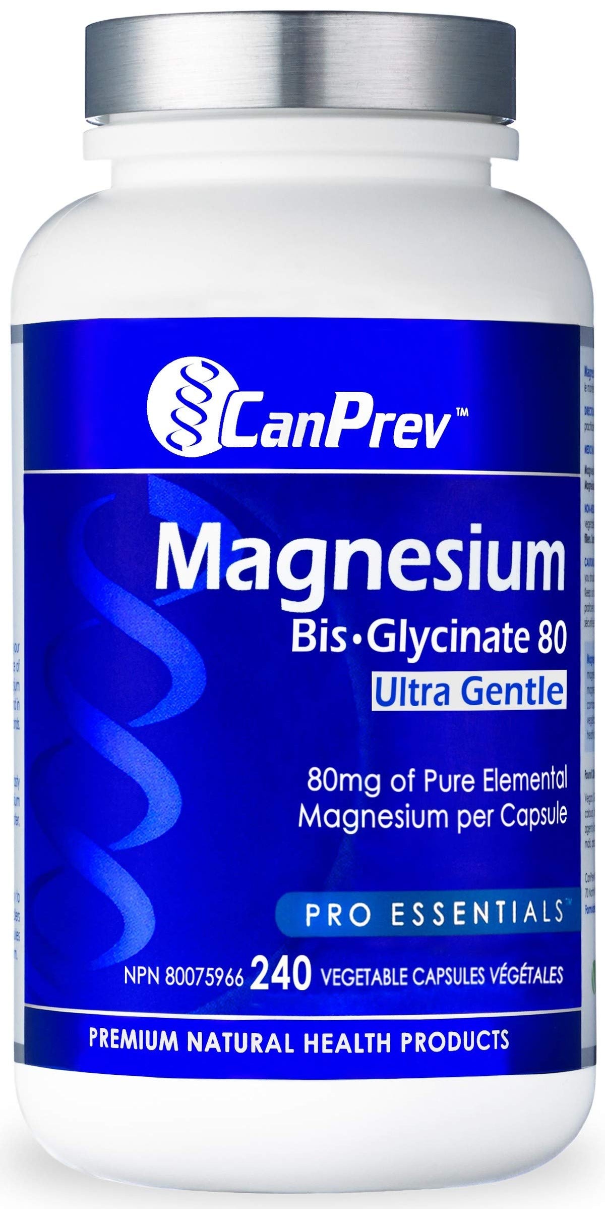 CanPrev Magnesium Bisglycinate, 80 mg, 240 Capsules, 240-Day Supply