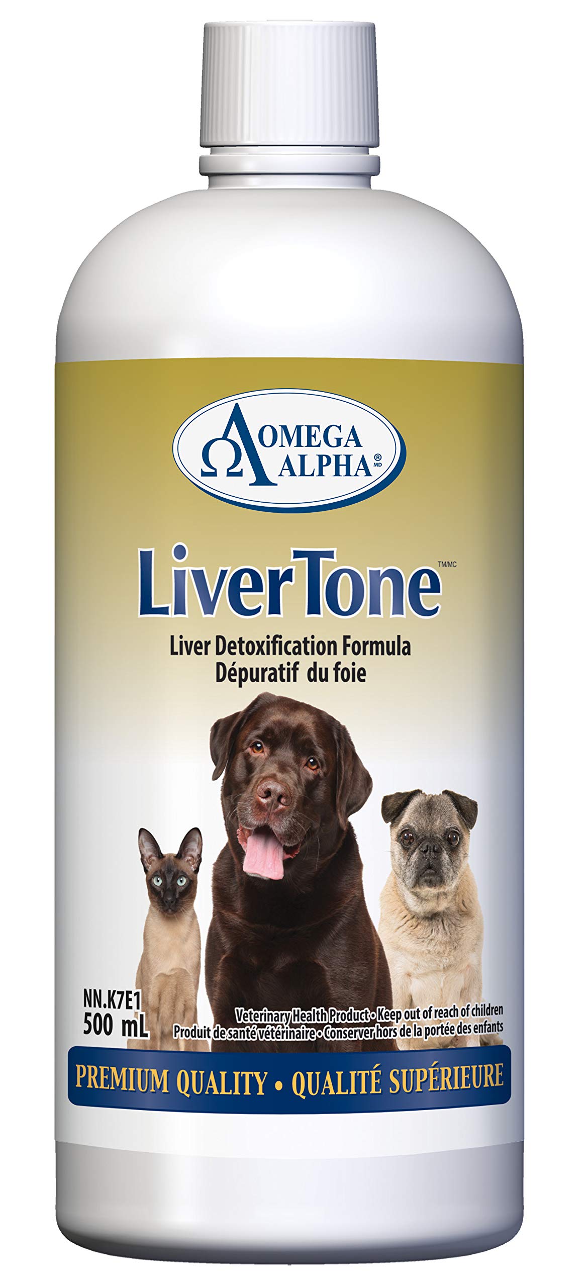 Omega Alpha LiverTone 500mL, Liquid Supplement for Dogs & Cats, Herbal Blend with Milk Thistle & Dandelion, Supports Liver Wellness & Internal Balance