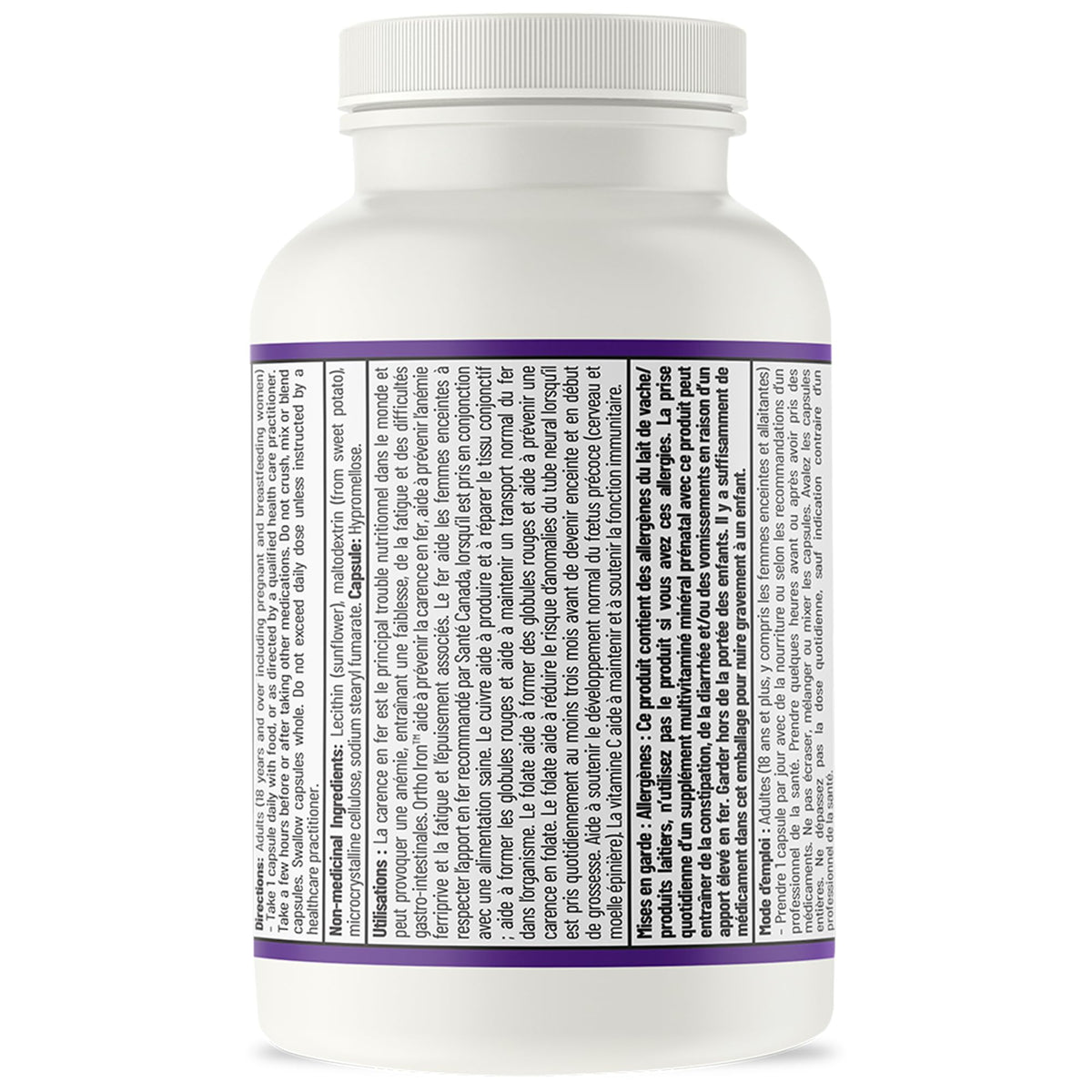 AOR Ortho Iron Supplements, 30mg Iron, Vitamin C, Folate, B12,60-Day Supply