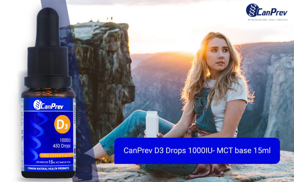 CanPrev Vitamin D3 1000 IU Liquid Drops, Plant Based D3, 300 Day Supply