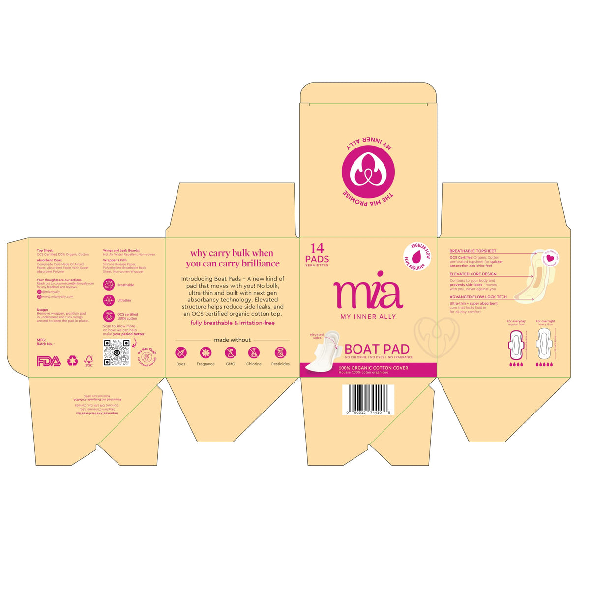 Mia My Inner Ally - Boat Pad 240mm - 14 Pads