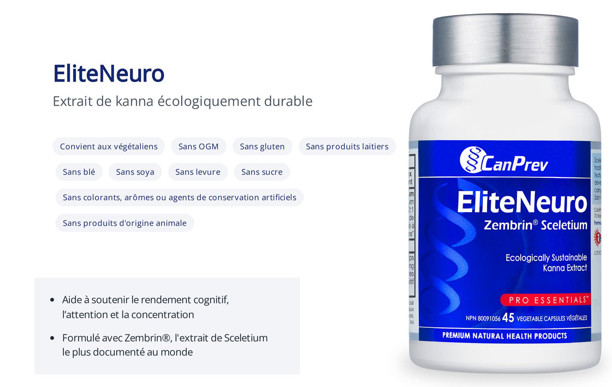 CanPrev EliteNeuro Sceletium, Vegan & Non-GMO, 45 Capsules, 45 Day Supply