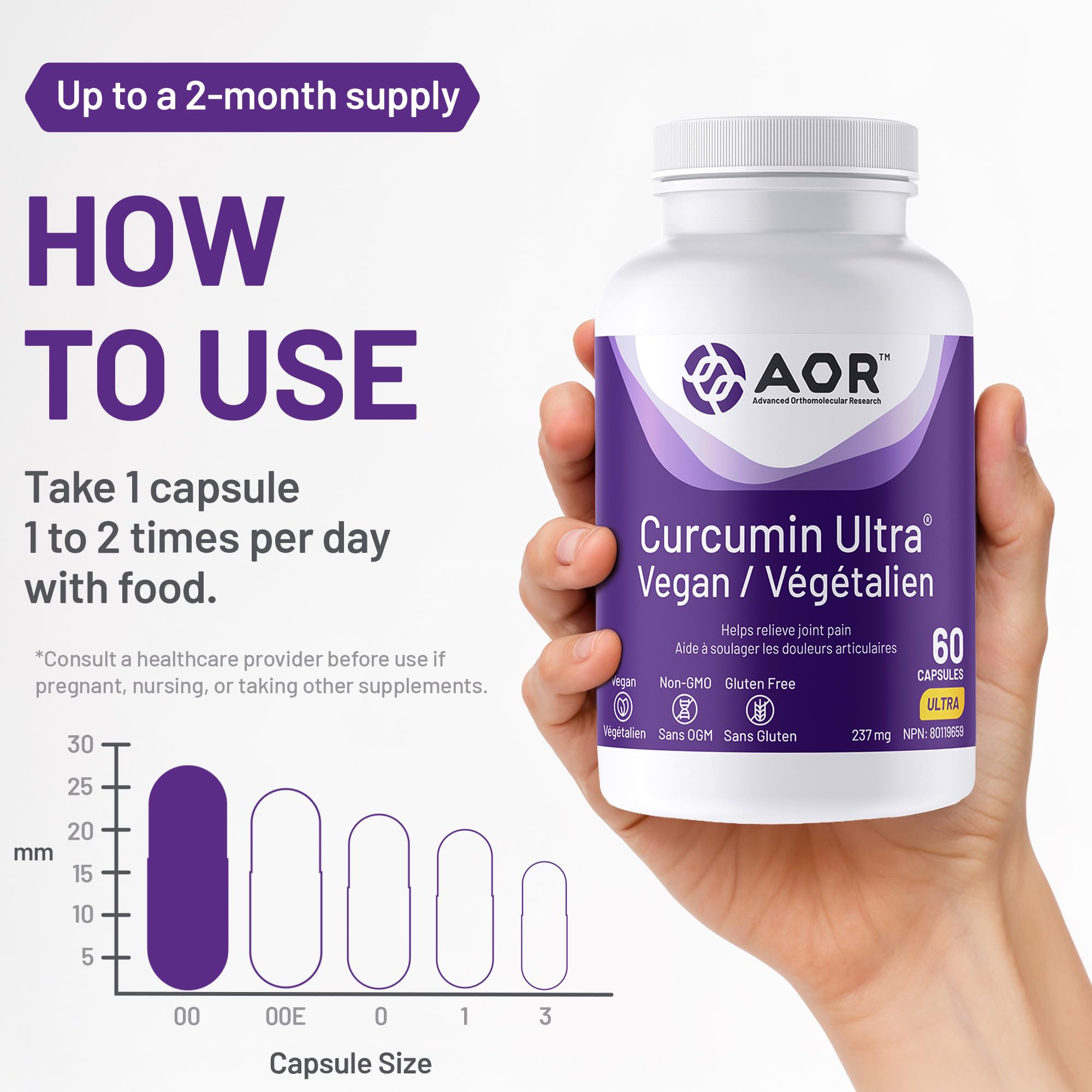 AOR - Curcumine Ultra 237mg, 60 capsules