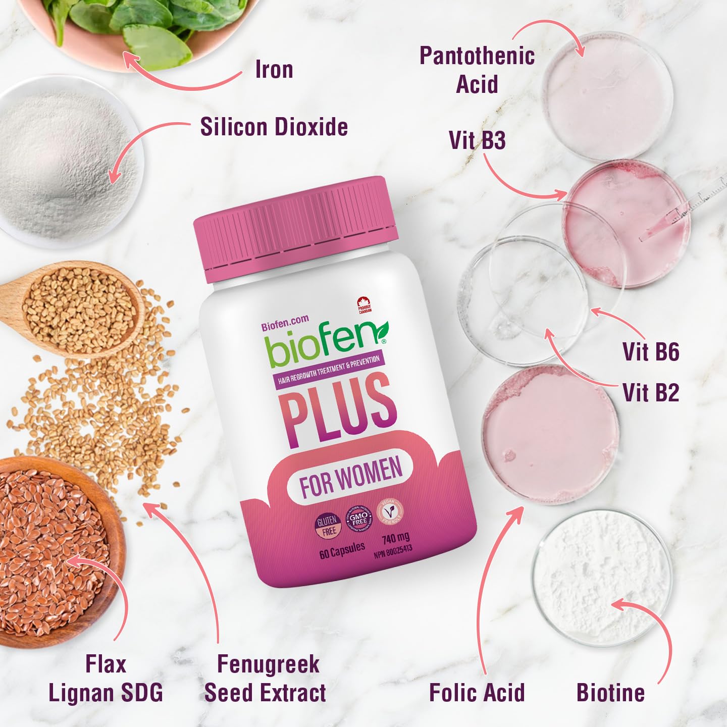 Biotin for Hair Growth Supplement, Products for Women with Biotin