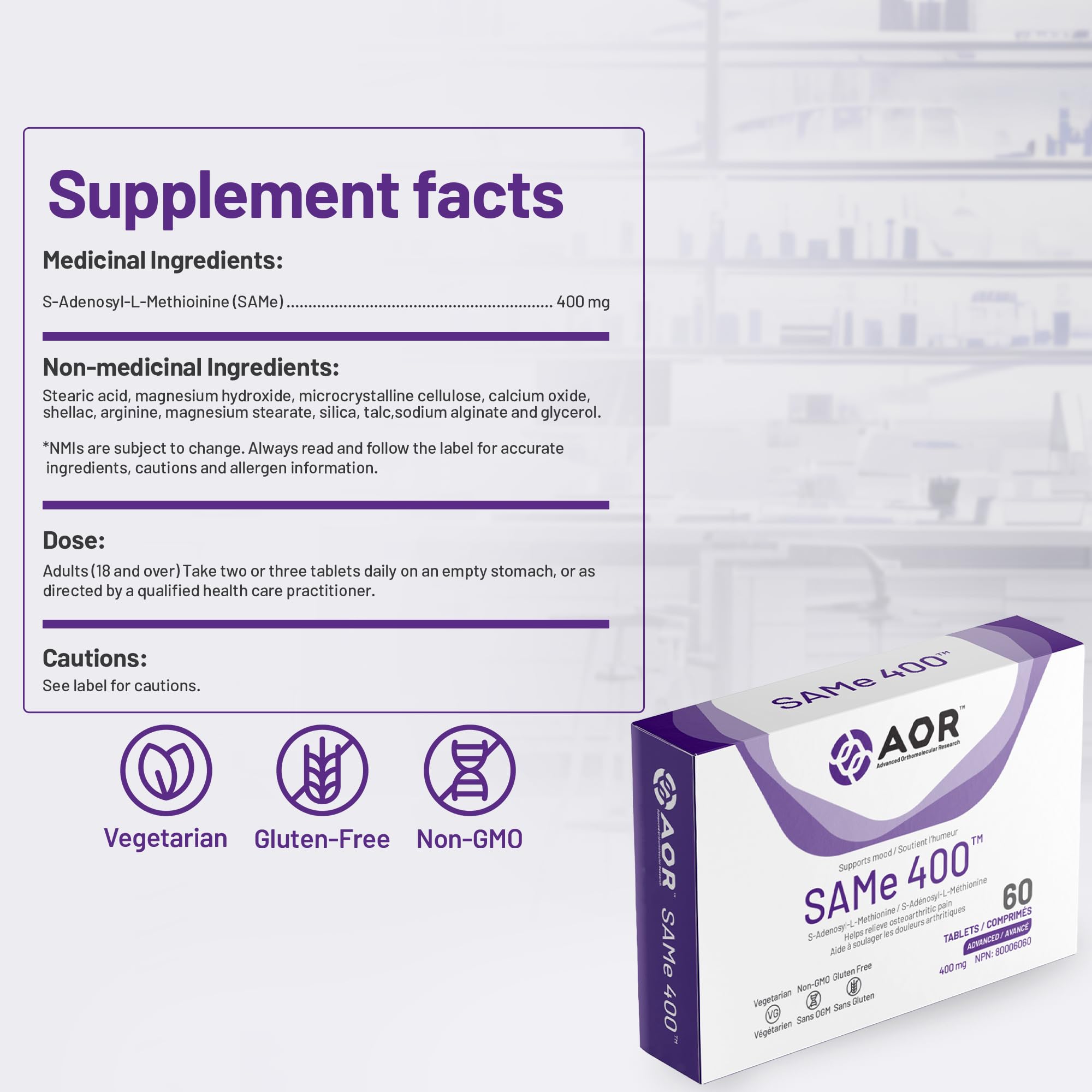 AOR - SAMe 400-60 Tablets