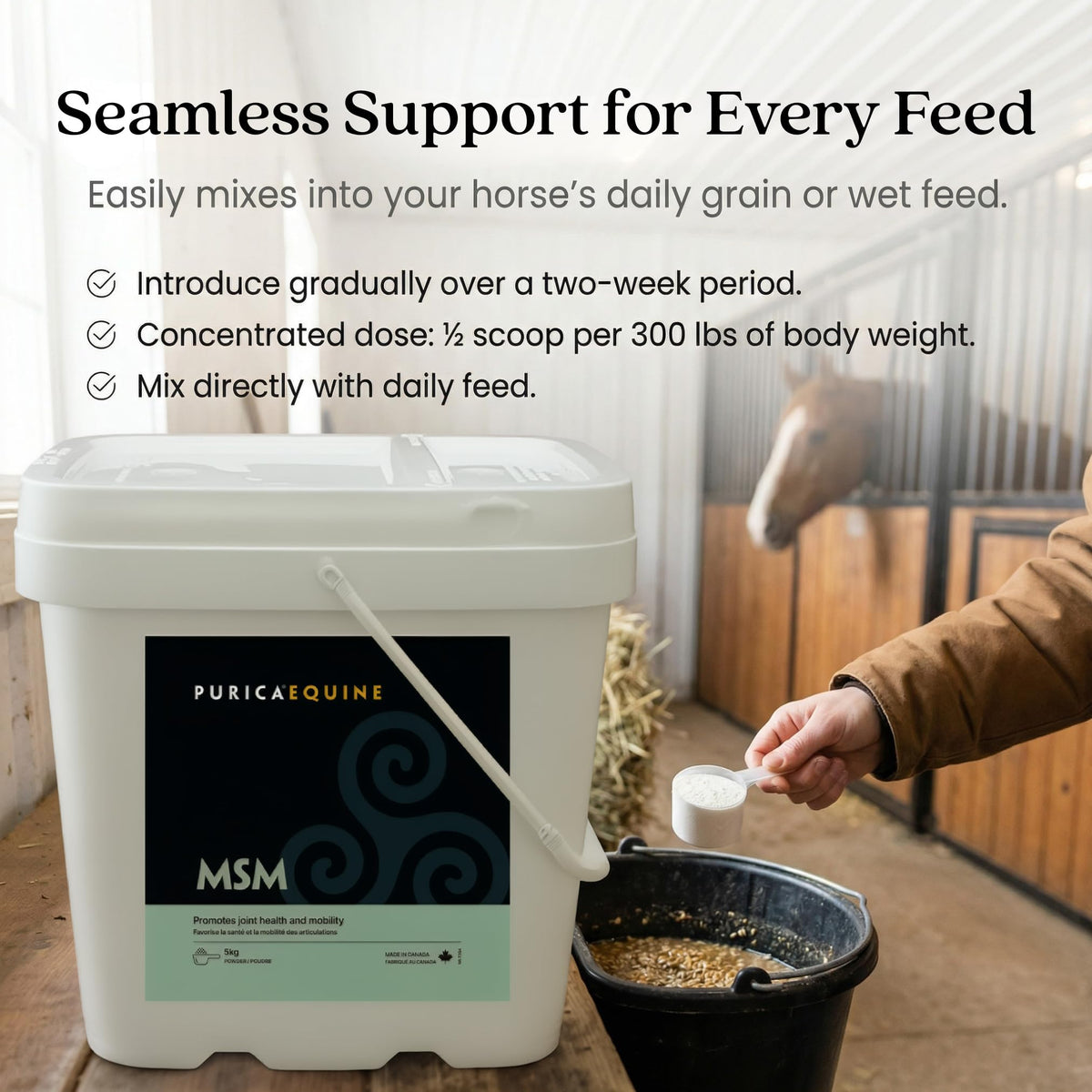 PURICA Horse MSM Supplement, MSM-Only, Vegan & Non-GMO, 5kg, 500-Day Supply