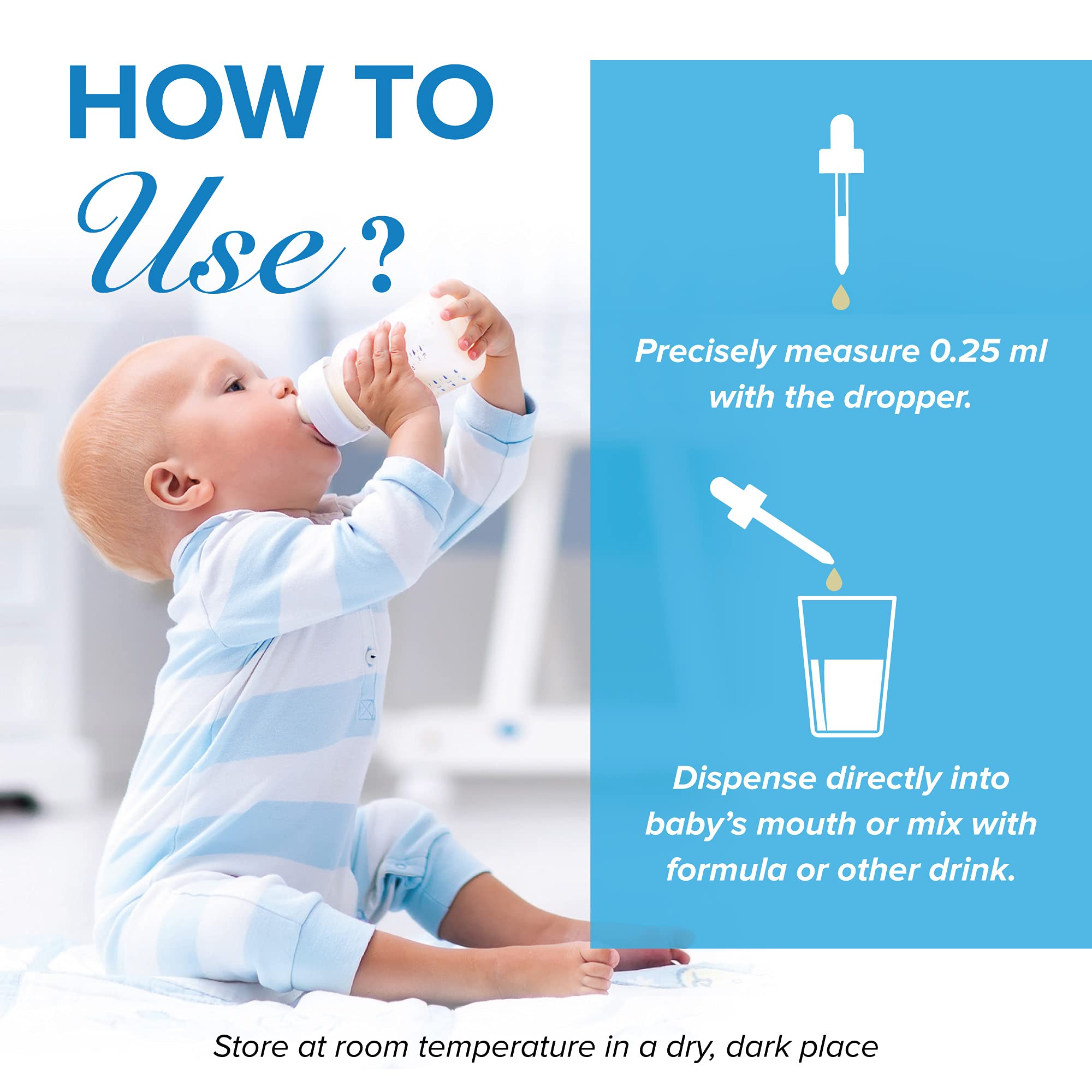 Gouttes de vitamine D 400 UI, 0 à 3 ans, 30 ml - Allmom's Choice