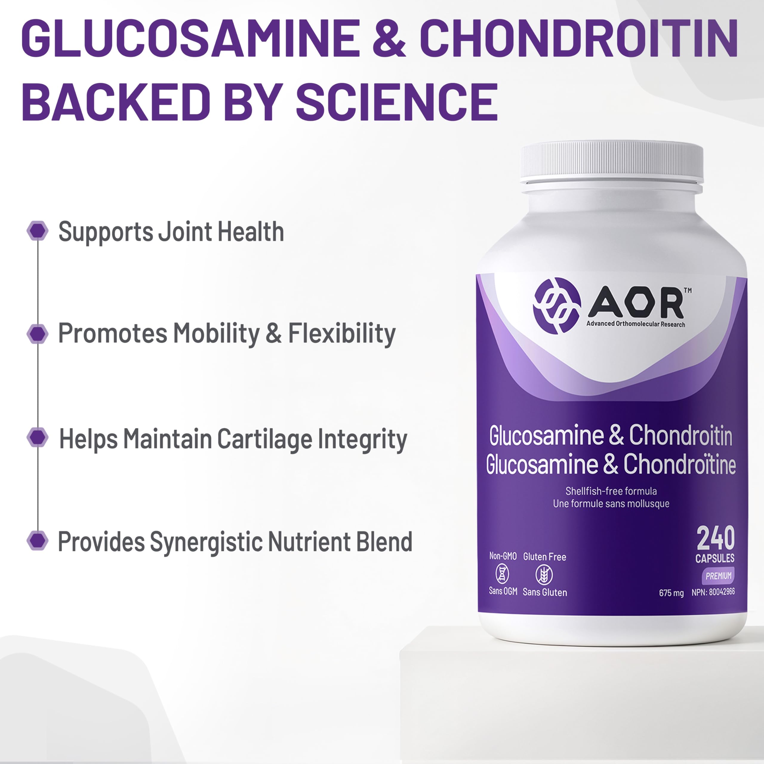 AOR Capsules de Glucosamine et Chondroïtine