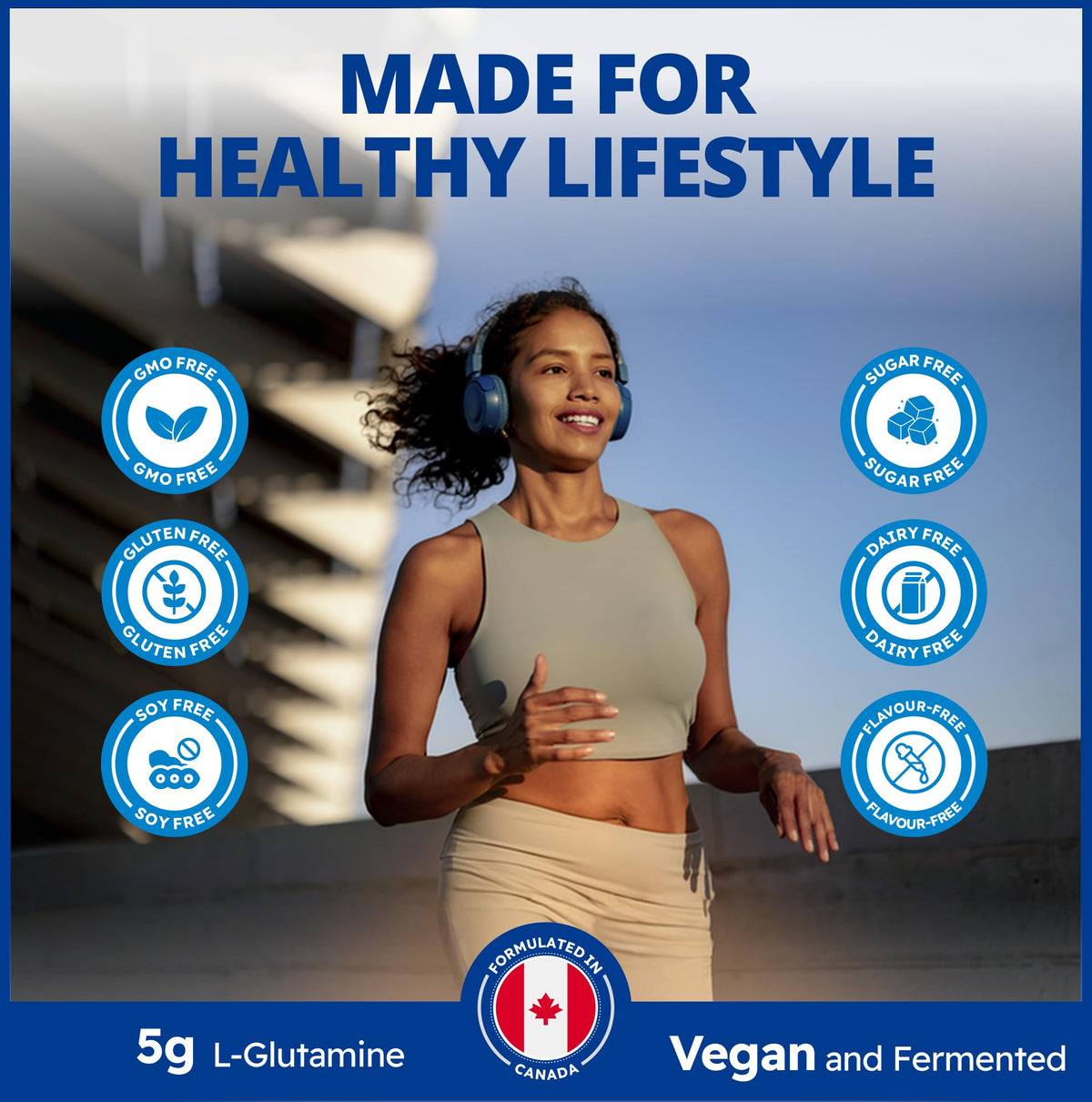 CanPrev L-Glutamine Powder, 5g per Scoop, Unflavoured, 450g, 90 Servings