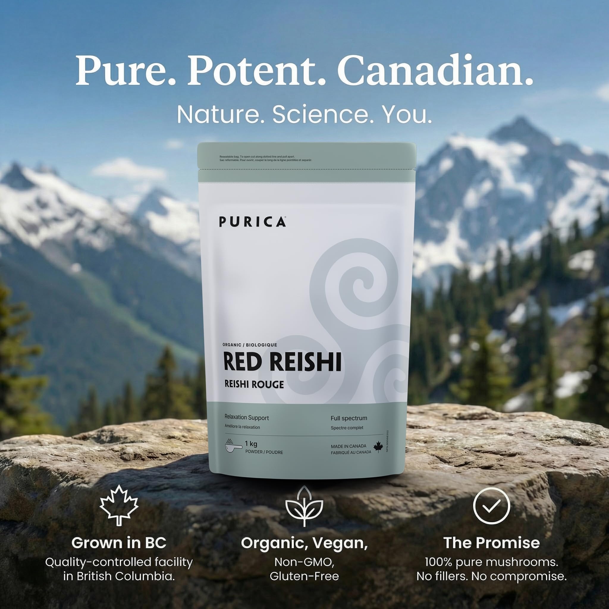 Purica Red Reishi Micronized Mushroom Powder