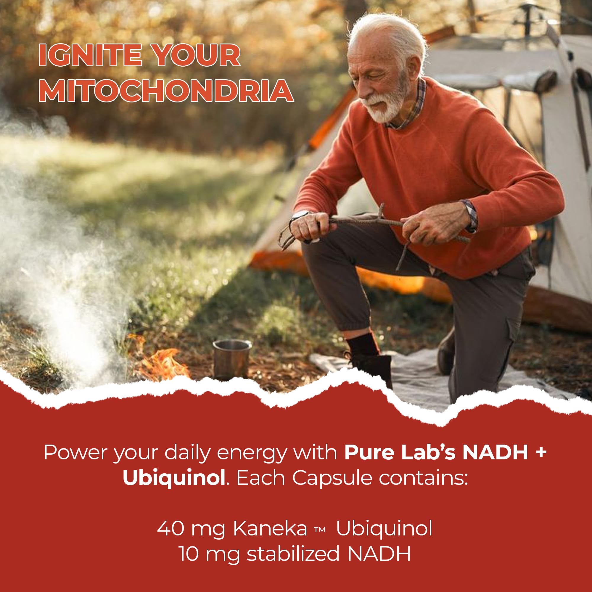 Pure Lab Vitamins | NADH Nicotinamide Adénine Dinucléotide + CoQ10 Ubiquinol